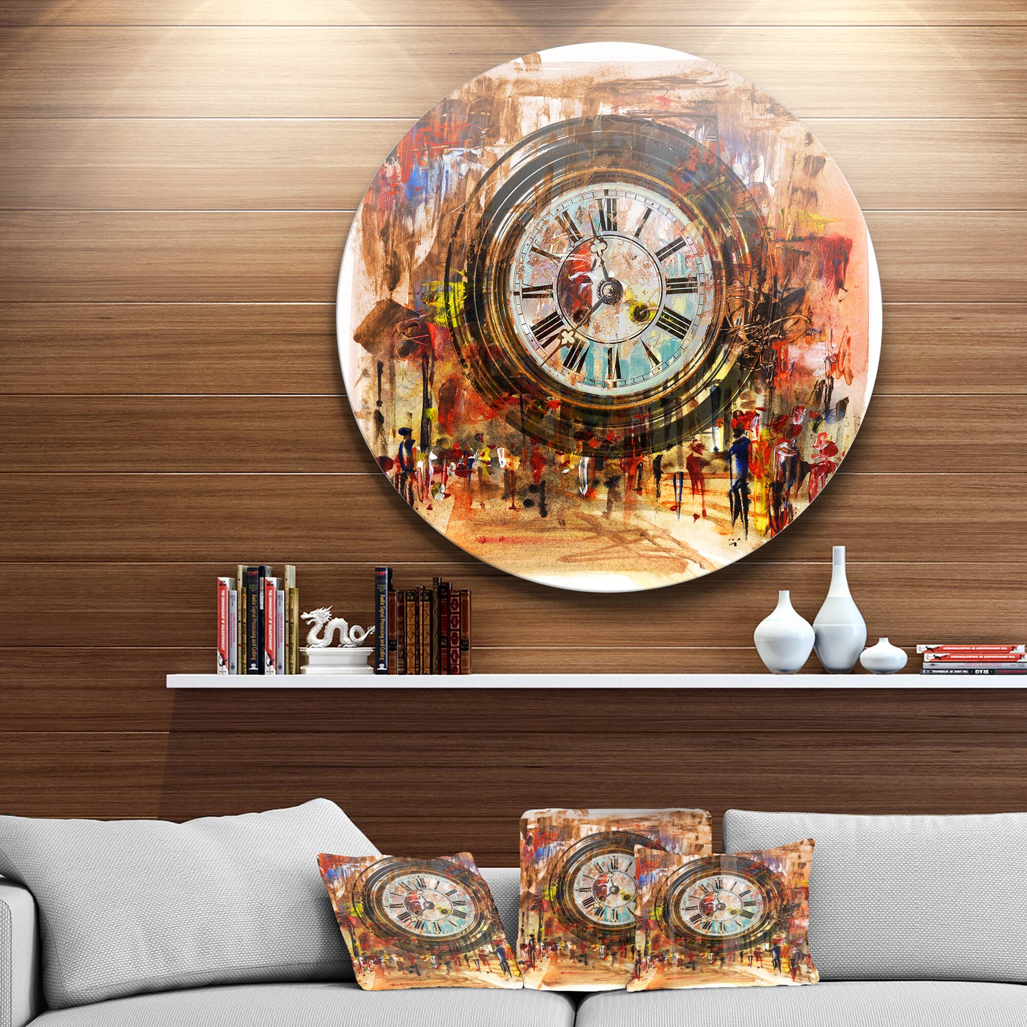 Designart - People and Time Acrylic Painting' Large Abstract Metal Artwork