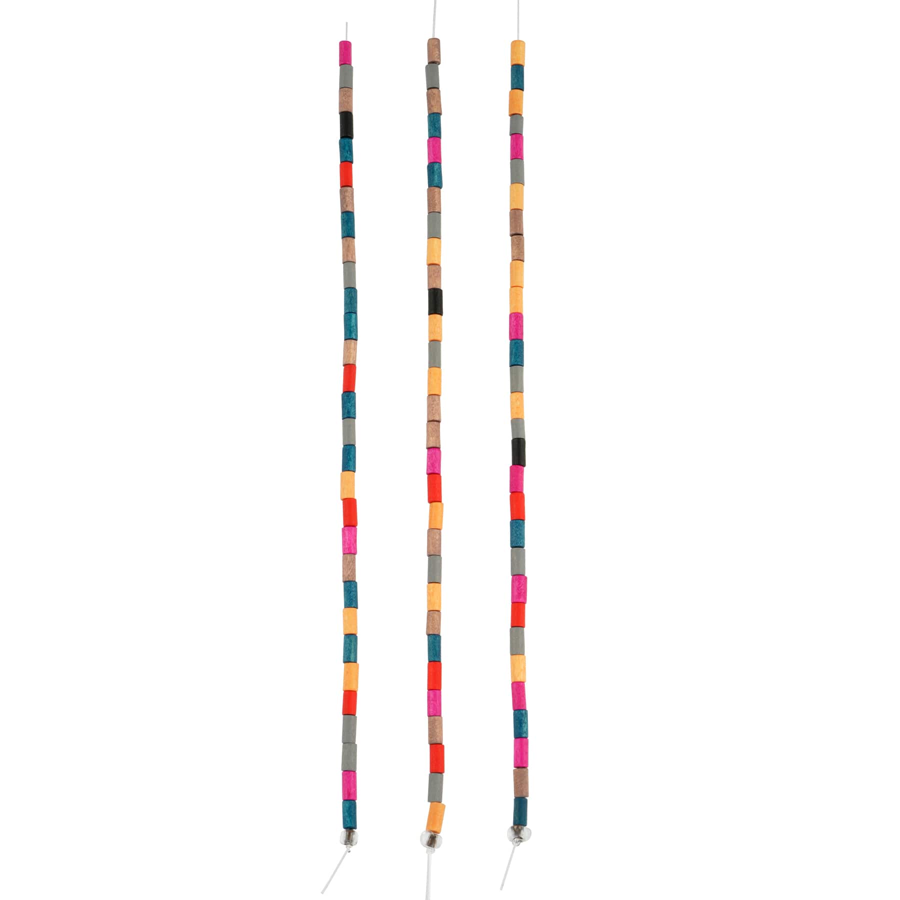 Multicolored Wood Tube Beads, 5.5mm by Bead Landing&#x2122;