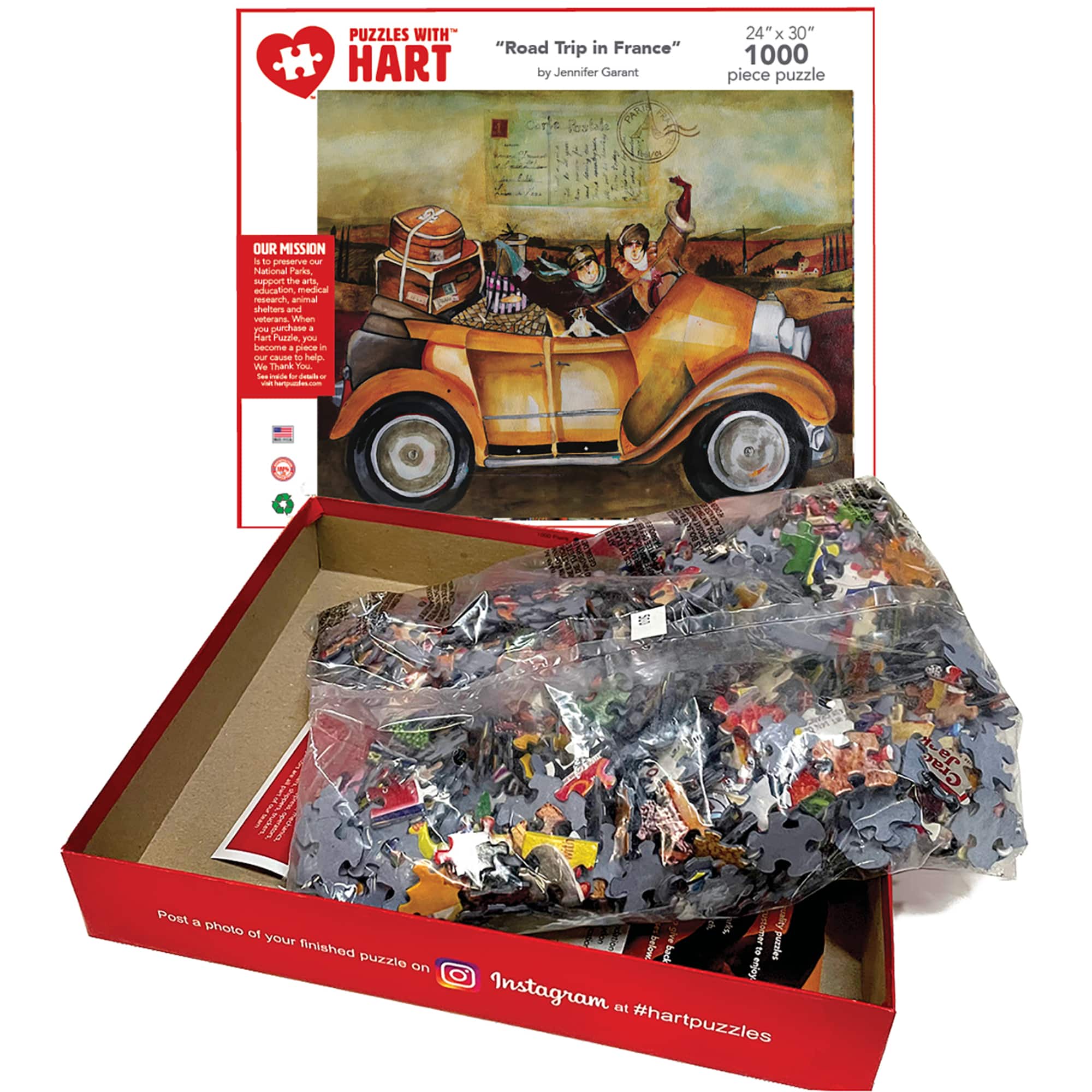 Hart Puzzles Road Trip in France by Jennifer Garant 1,000 Piece Jigsaw Puzzle