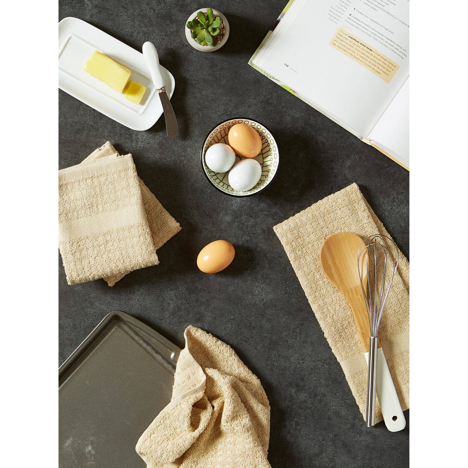 DII® Solid Pebble Waffle Terry Dishtowel, 4ct.