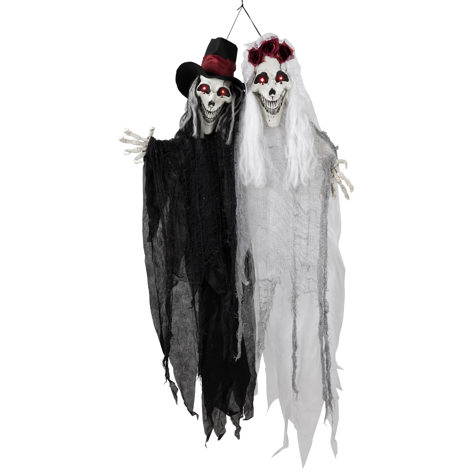 47&#x22; Lit Vampire Couple with Sound Halloween Decoration 