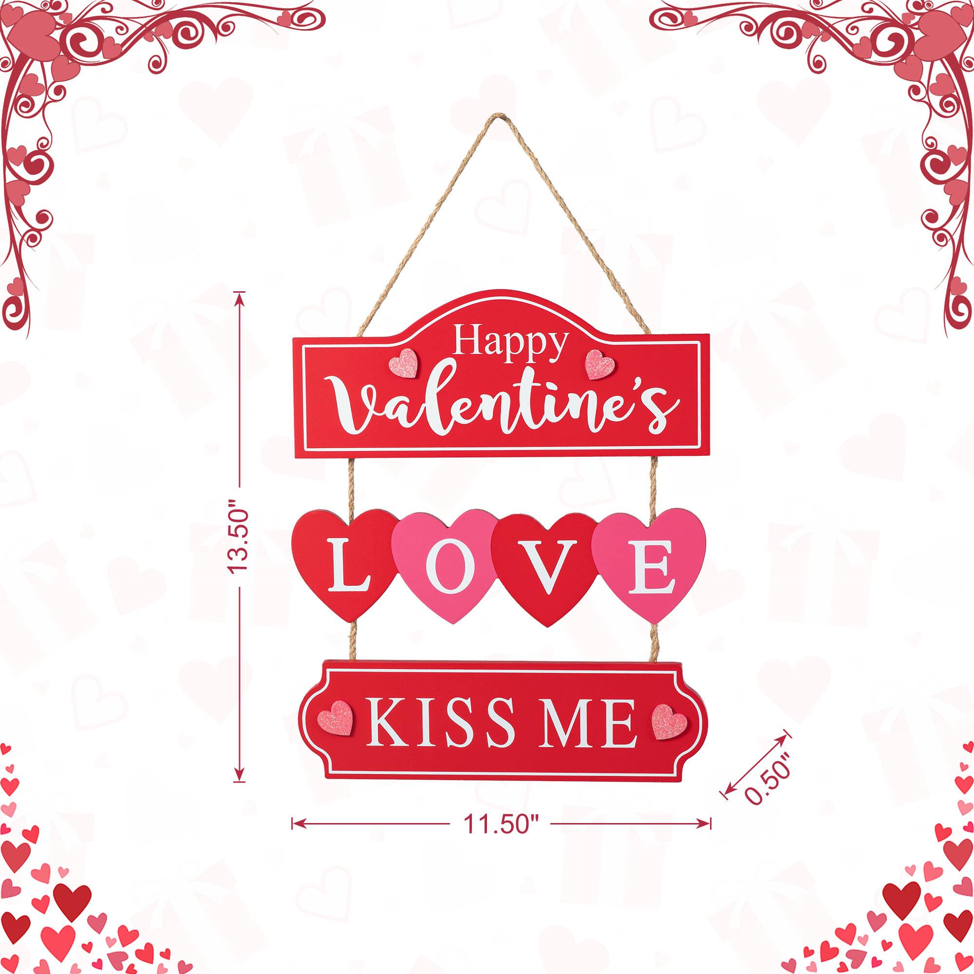 Glitzhome&#xAE; 13.5&#x22; Valentine&#x27;s Wooden Love Door Hanger