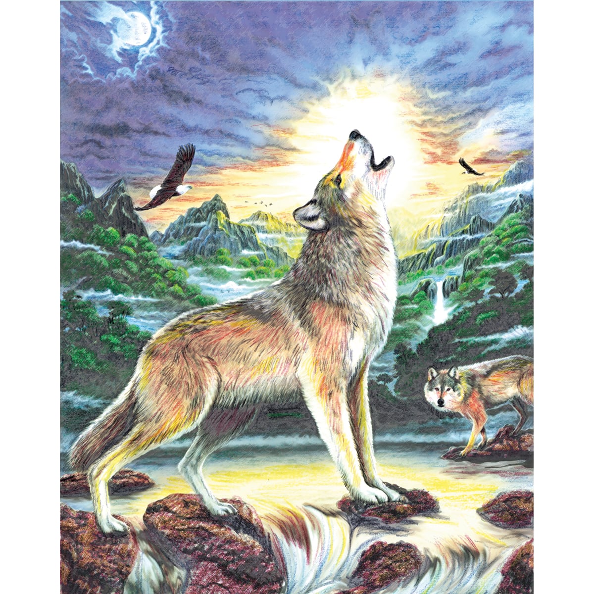 Royal & Langnickel® Wolves by the Stream Colour Pencil™ by Number Kit