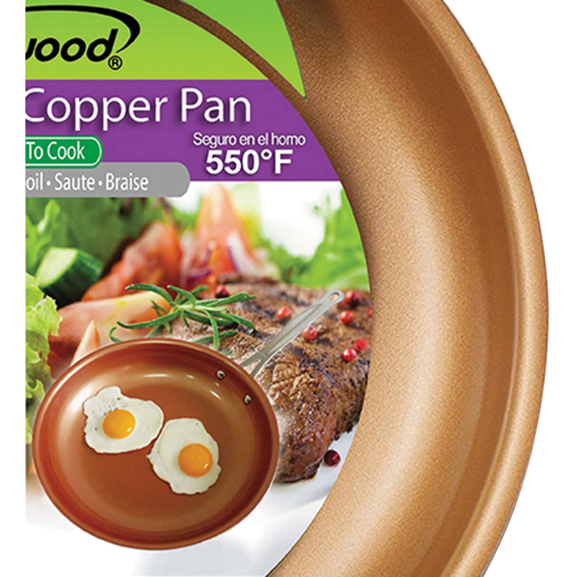 Brentwood 2-Piece Nonstick Induction-Compatible Copper Fry Pan Set