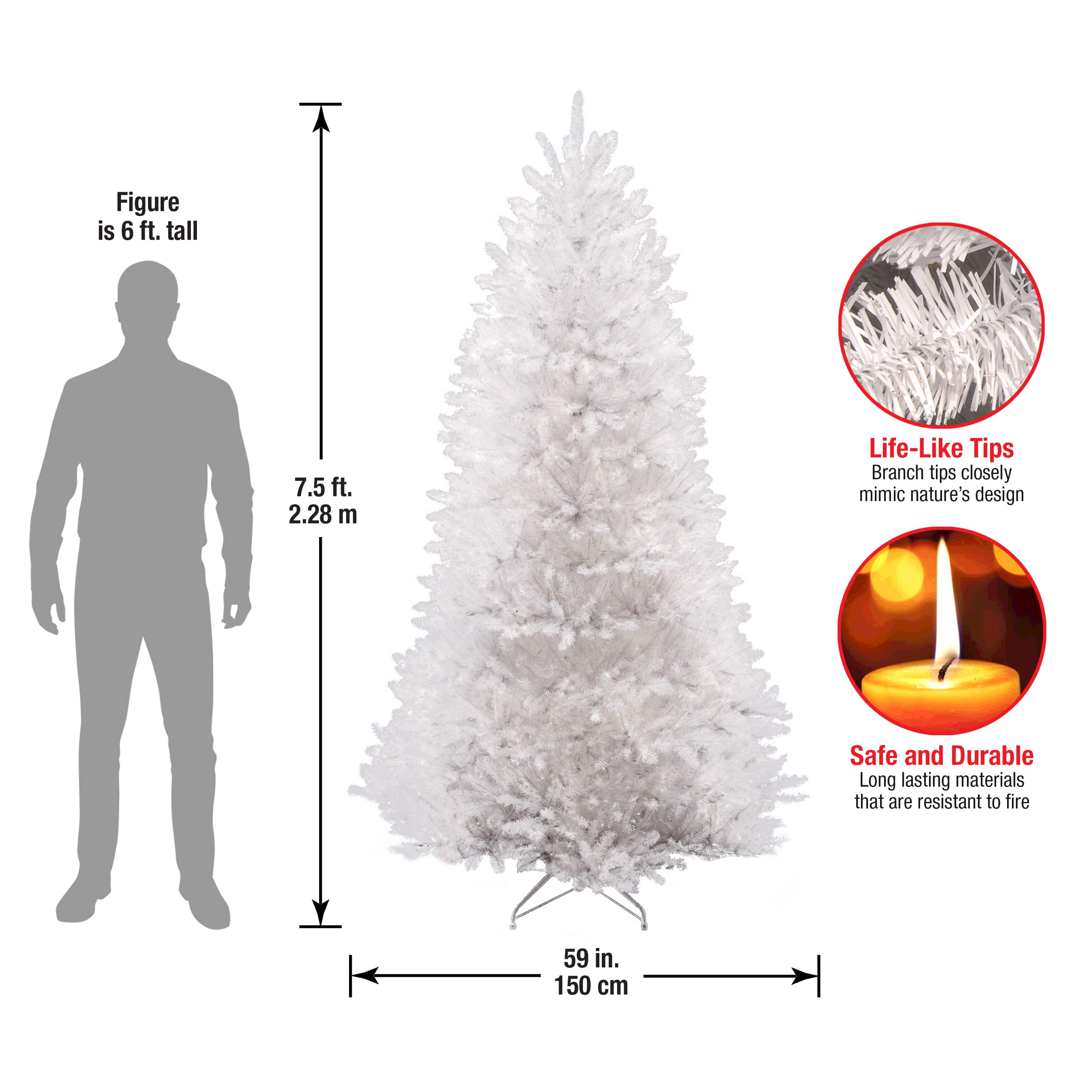 7.5ft. Unlit Dunhill&#xAE; White Fir Artificial Christmas Tree
