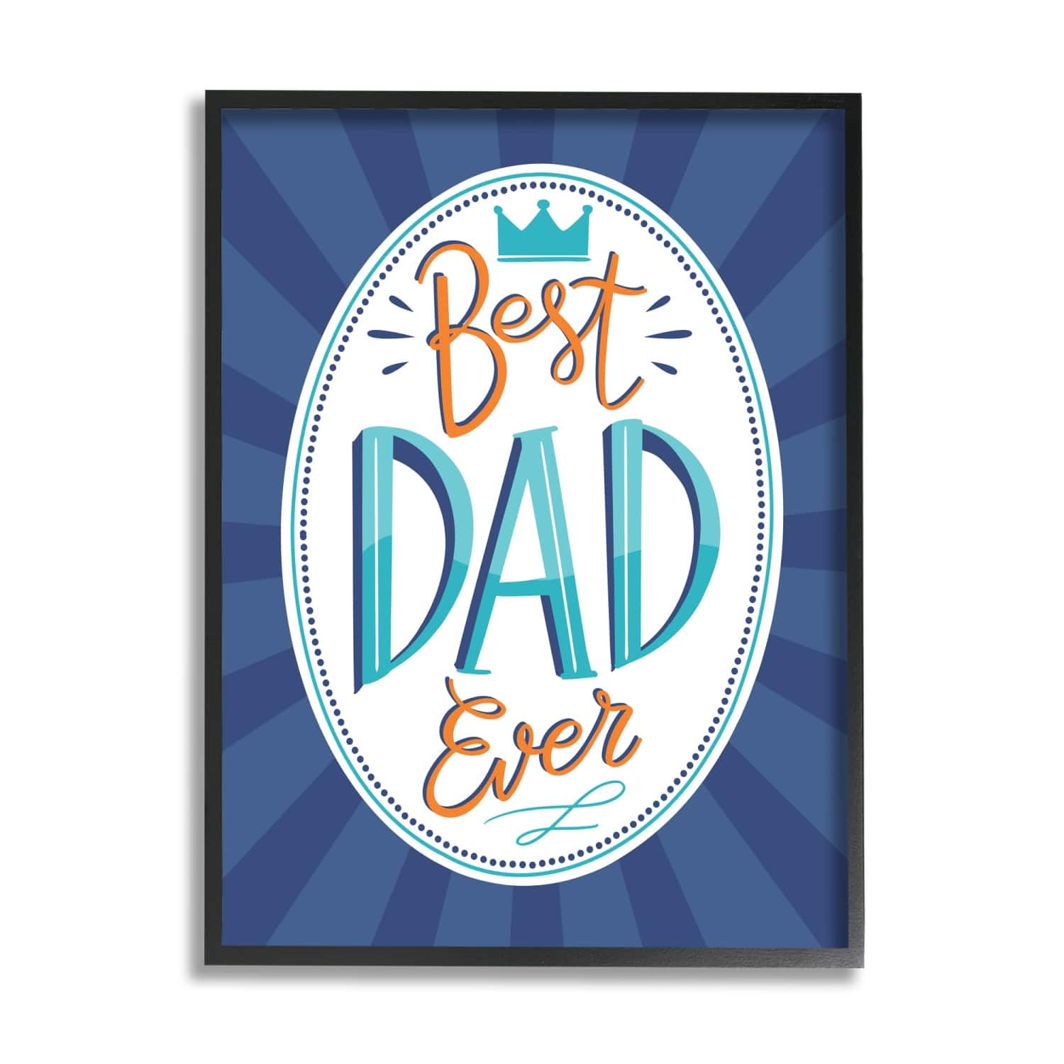 Stupell Industries Best Dad Ever Striped Phrase Framed Giclee Art