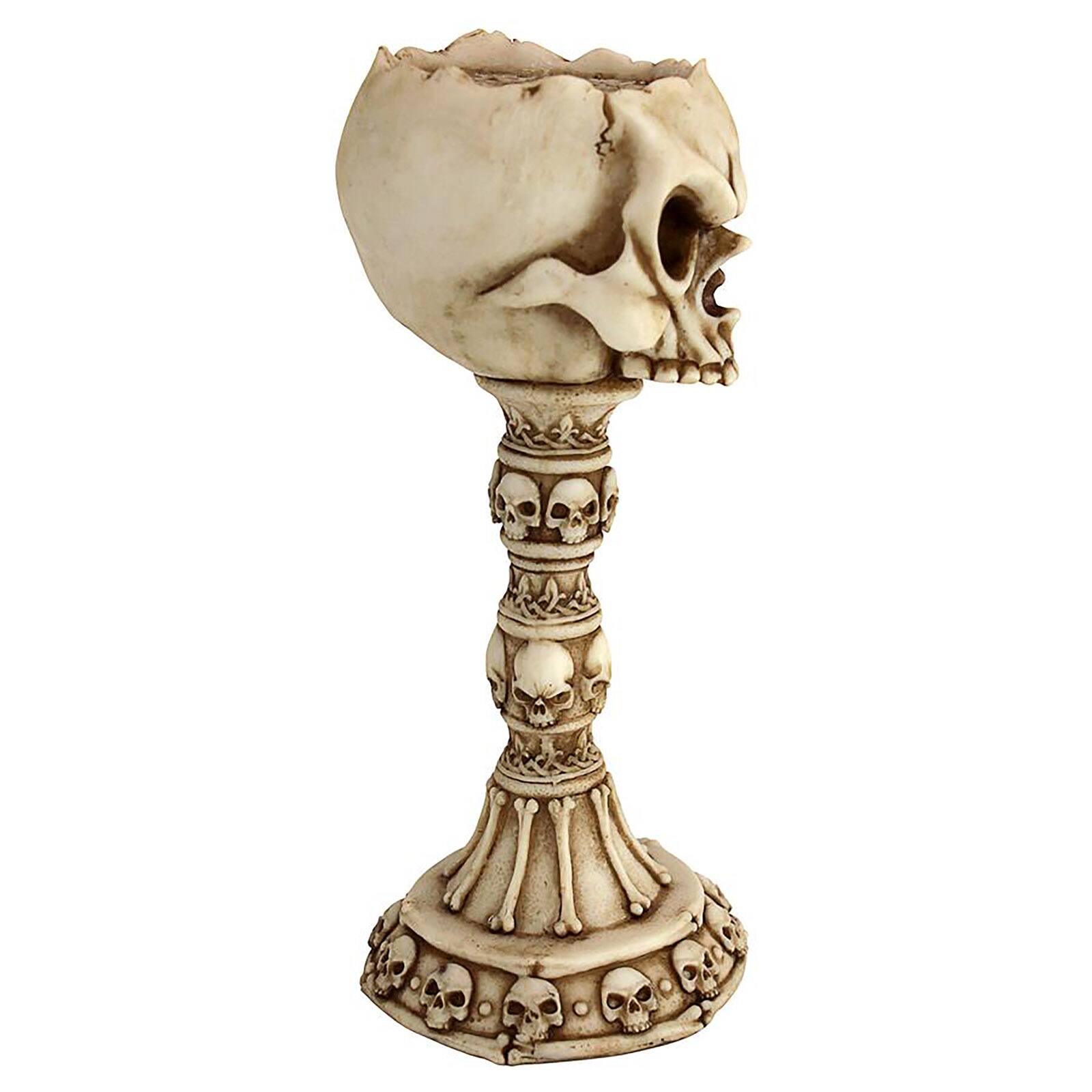 Design Toscano Skullduggery Skull & Sculptural Candlestick