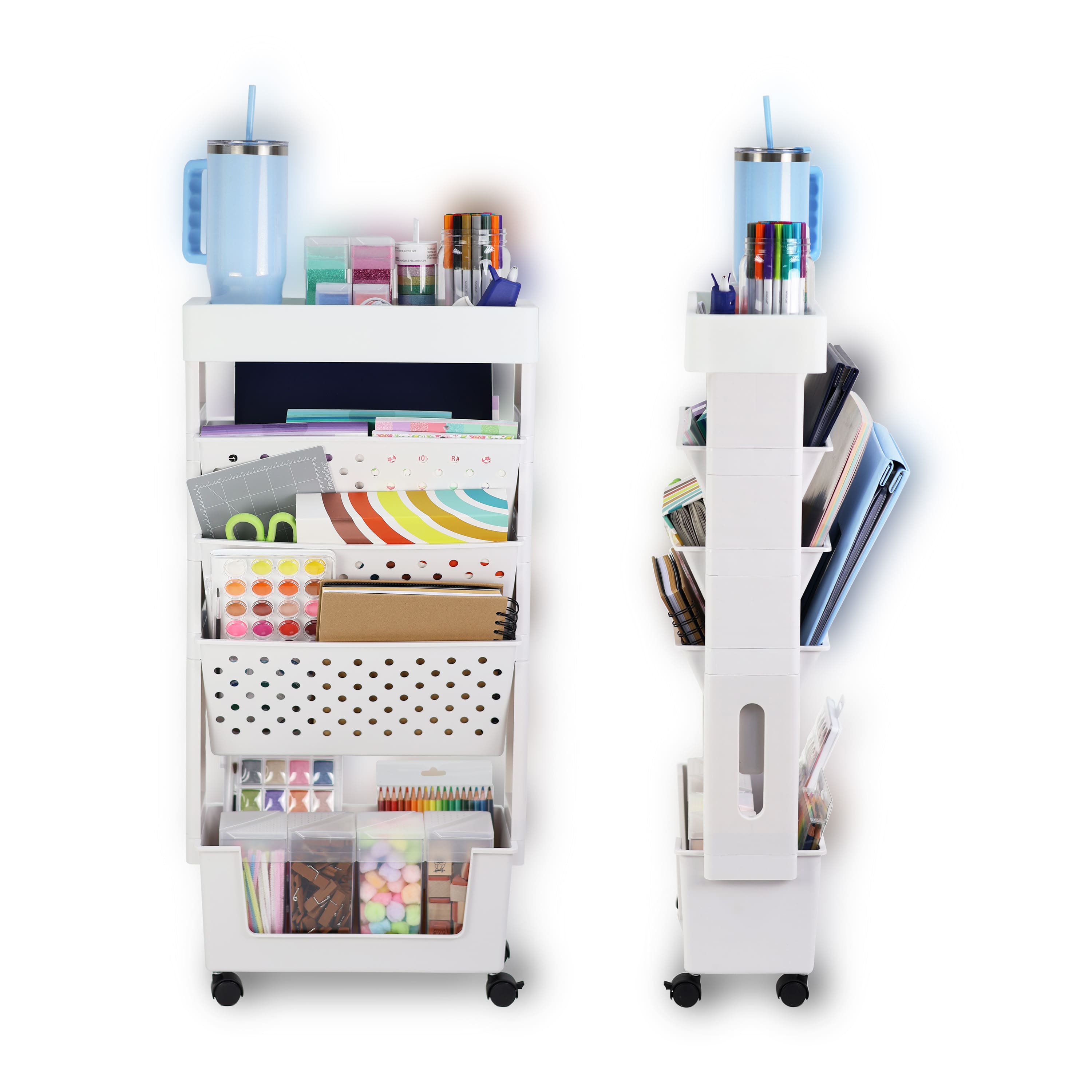 Chariot de rangement à roulettes mince à 5 étages d’Everything Mary