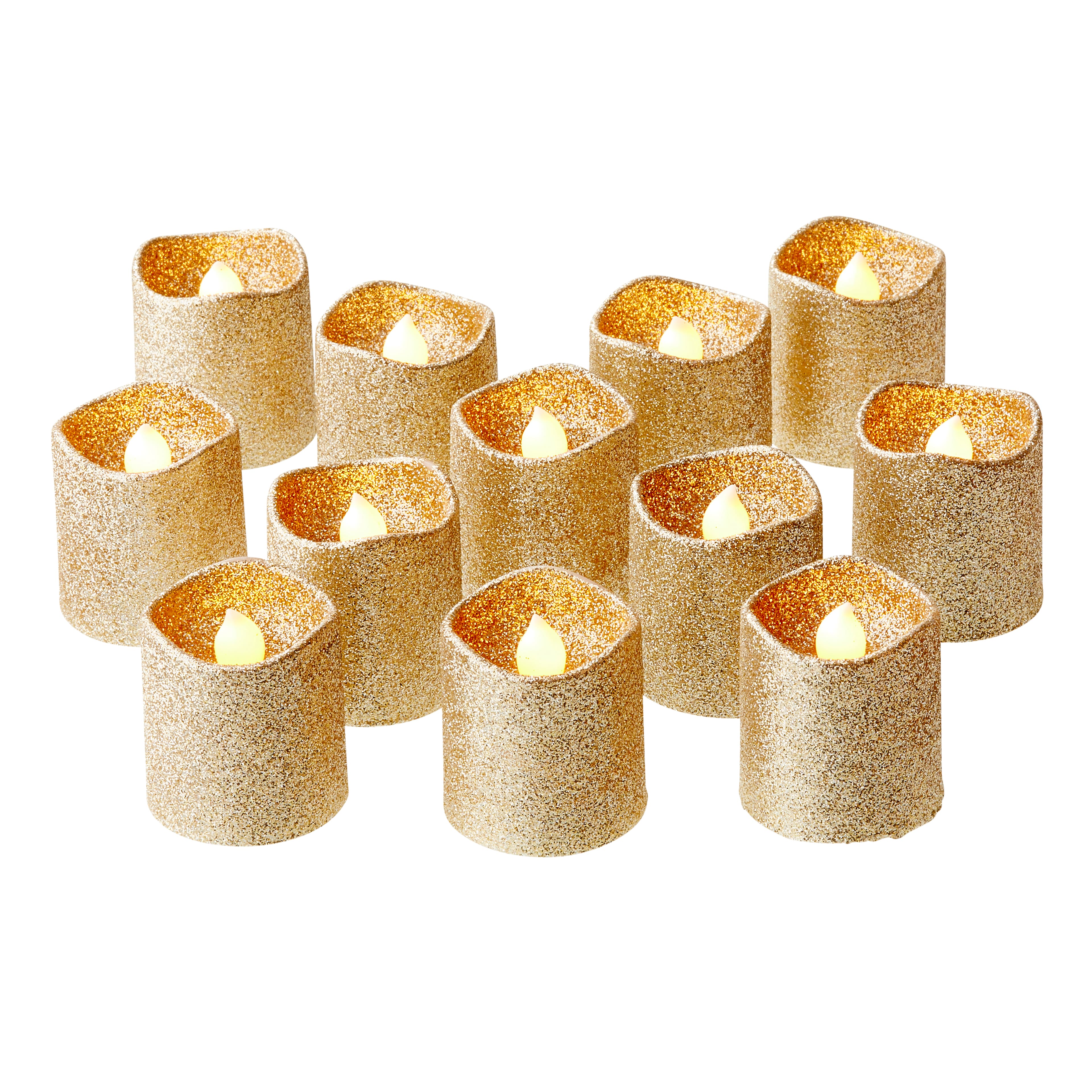 Champagne Glitter LED Votive Candles By Ashland® 12ct.