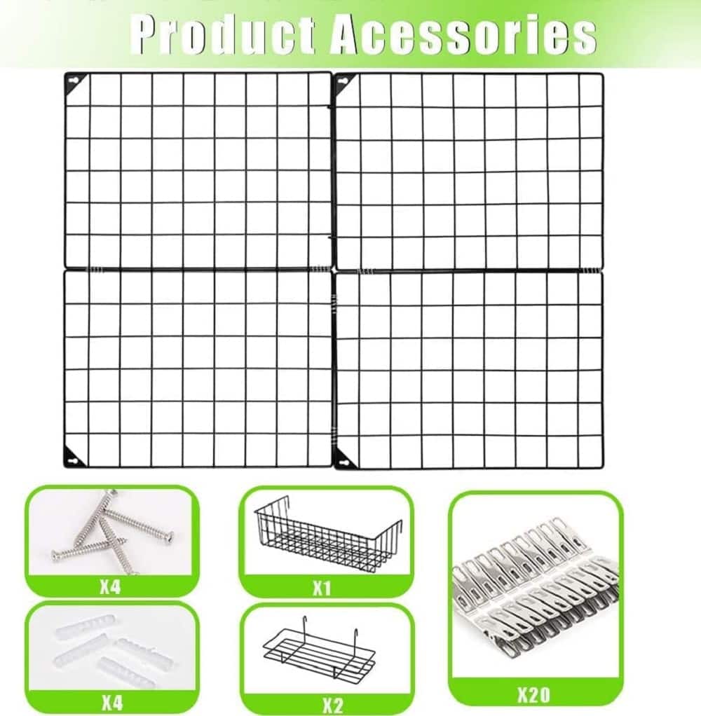 NEX™ Black Wall Grid Panel with 3 Wire Baskets