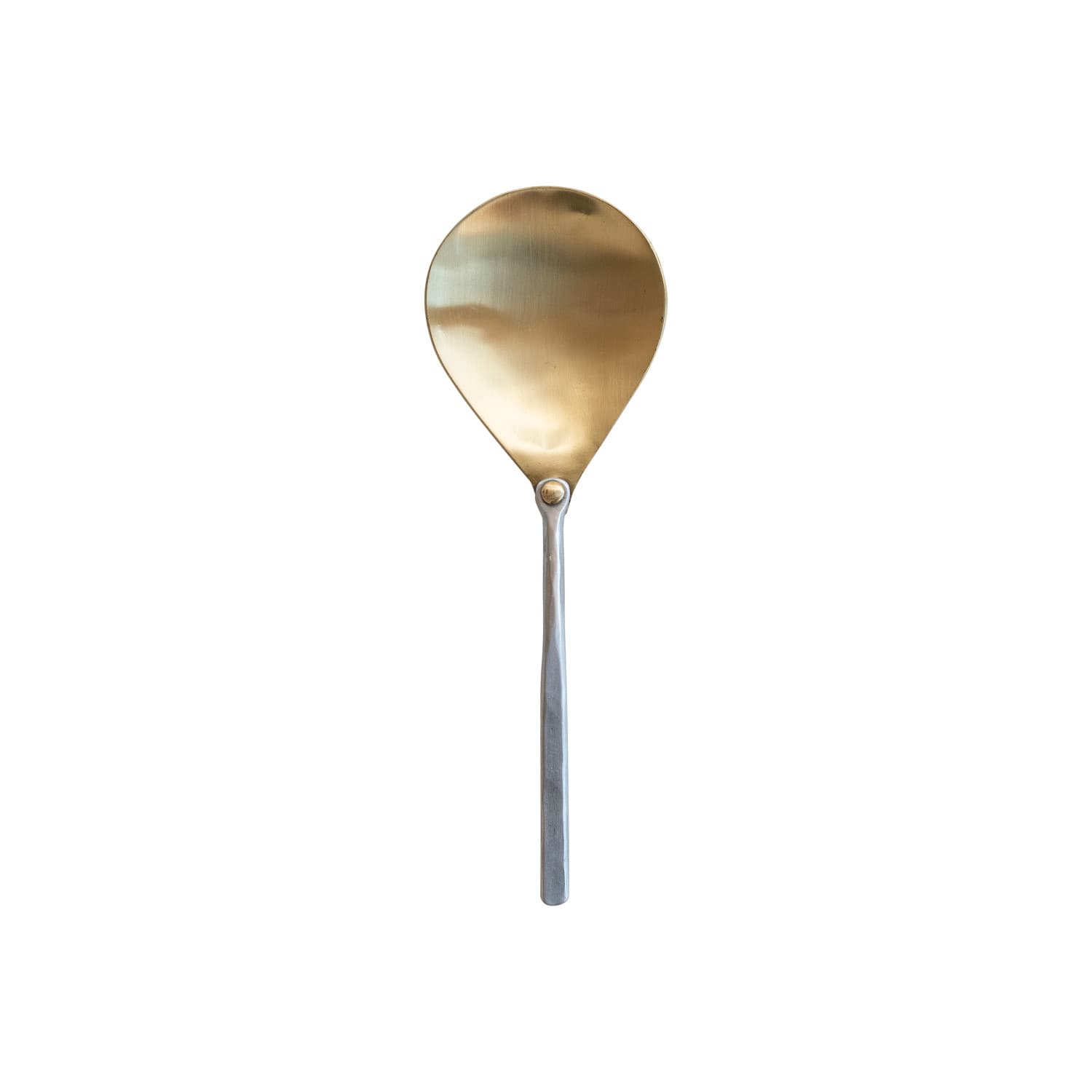 Hello Honey® Matte Gold Brass Server with Hammered Aluminum Handle