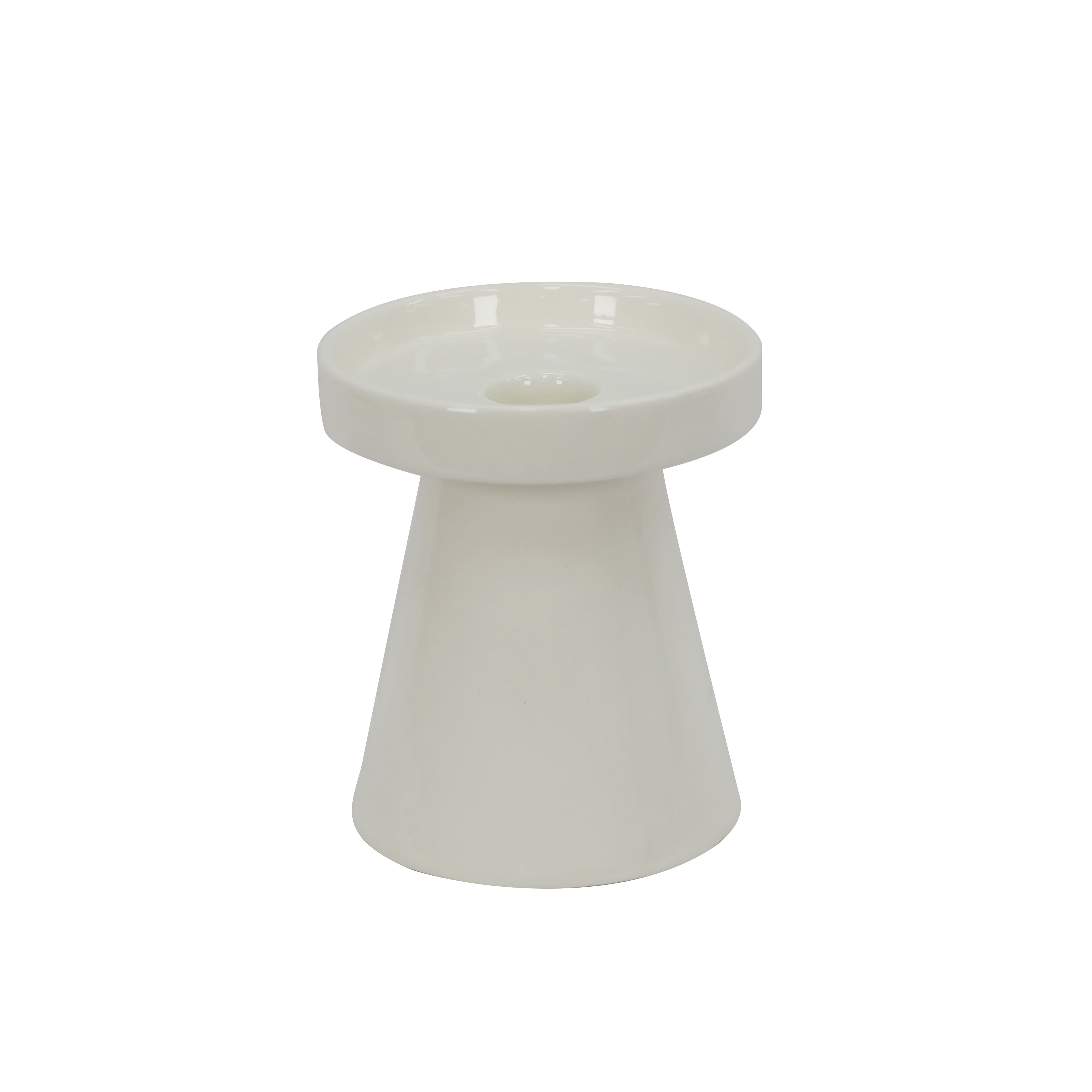 Basic Elements&#x2122; 4&#x22; White Ceramic Pedestal Candle Holder by Ashland&#xAE;