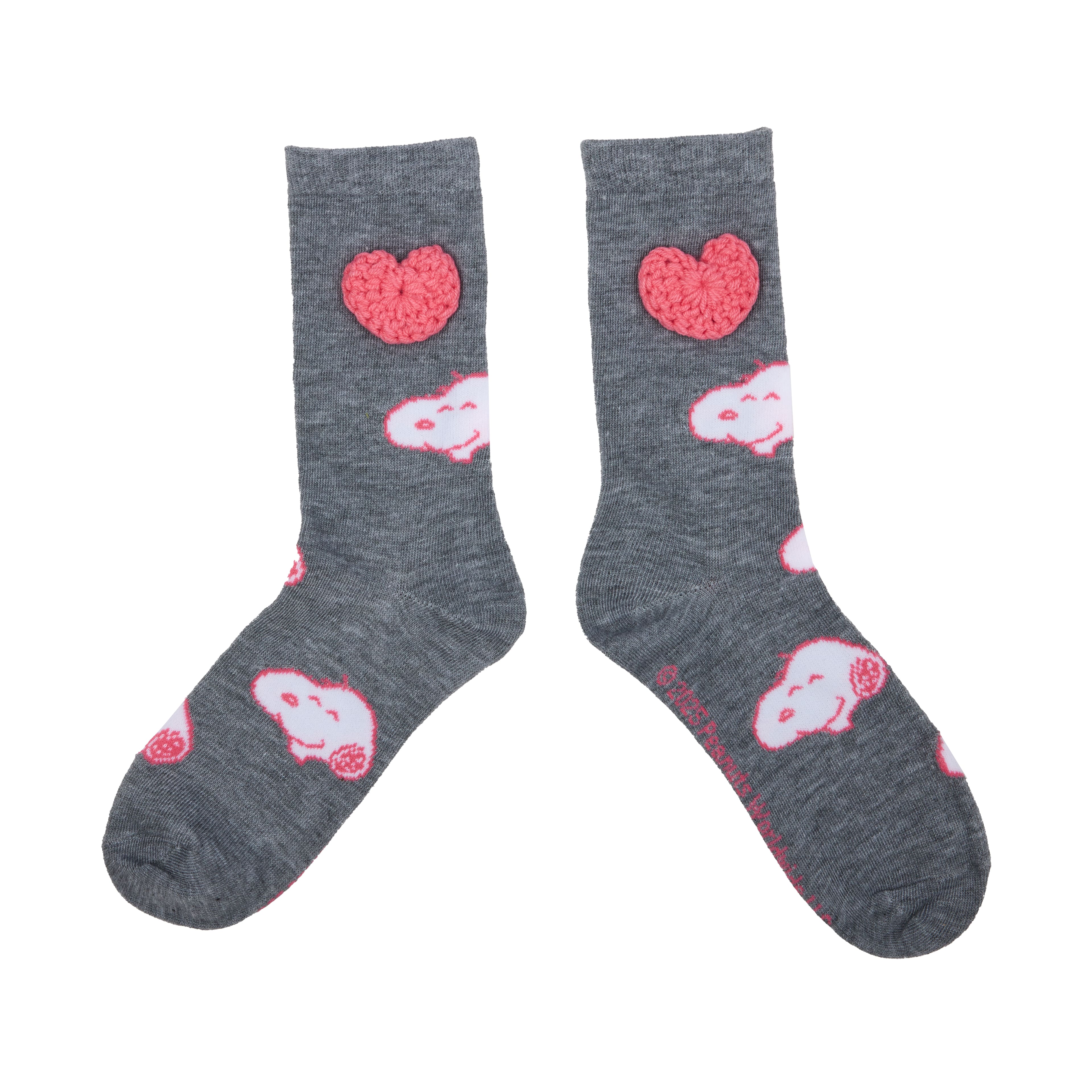 Peanuts&#xAE; Pink Snoopy Crochet 2 Pair Adult Crew Sock Set