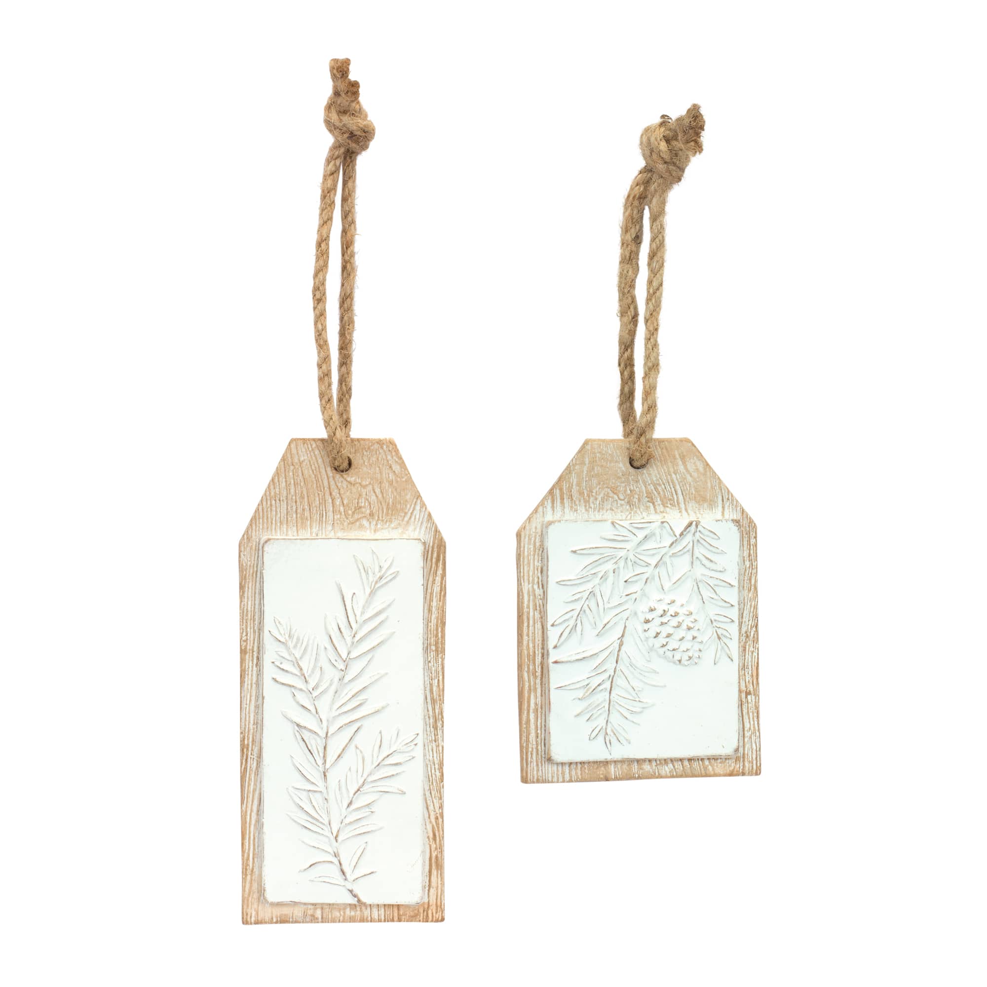 6ct. 7&#x22; Pine Branch Tag Ornaments