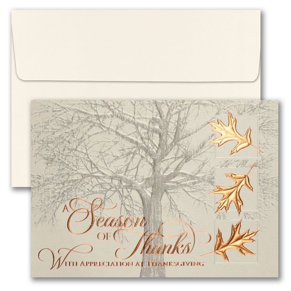 JAM Paper Blank Copper Thanksgiving Thank You Cards & Envelopes Set, 25ct.