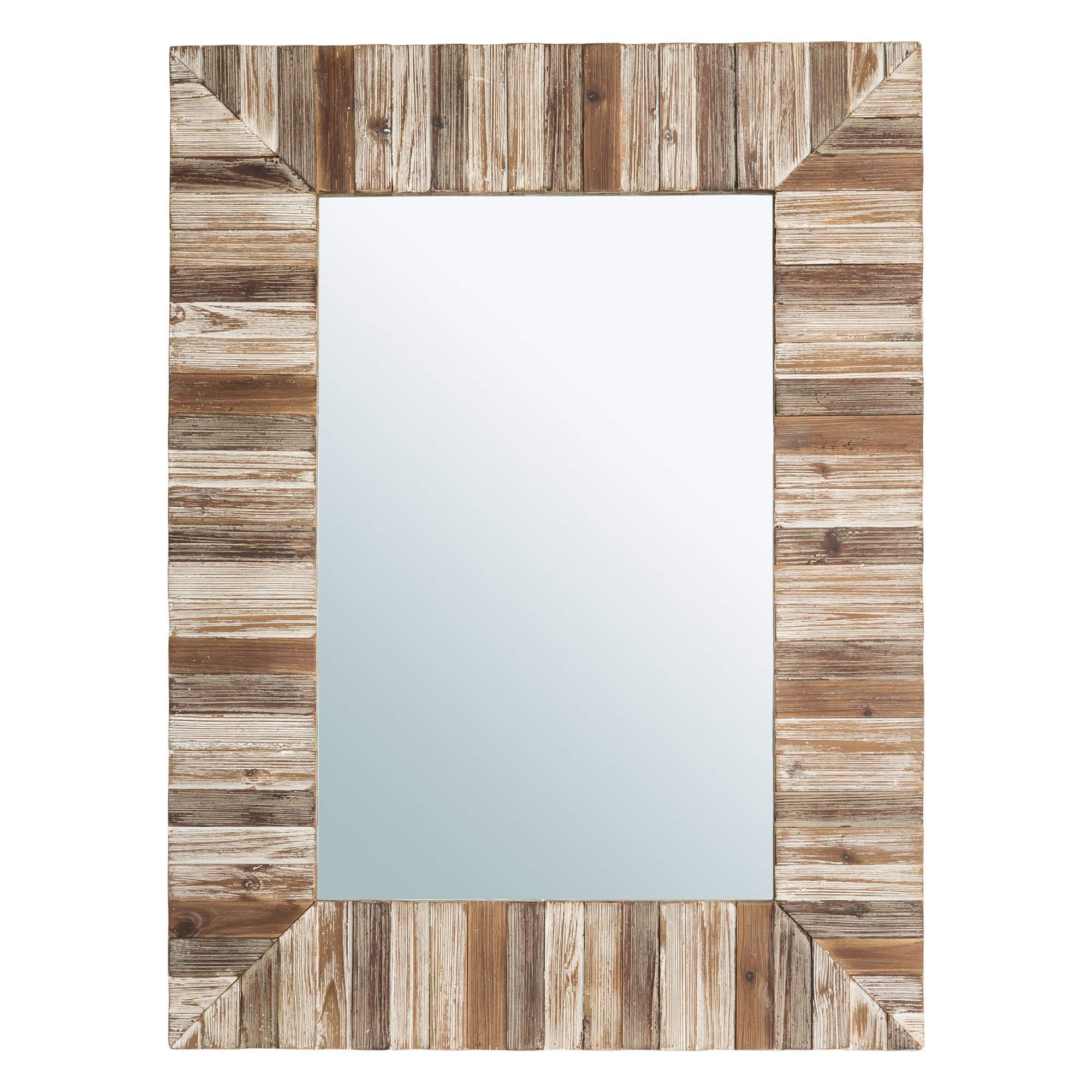 Glitzhome® 39.5" Rectangle Wooden Farmhouse Wall Mirror