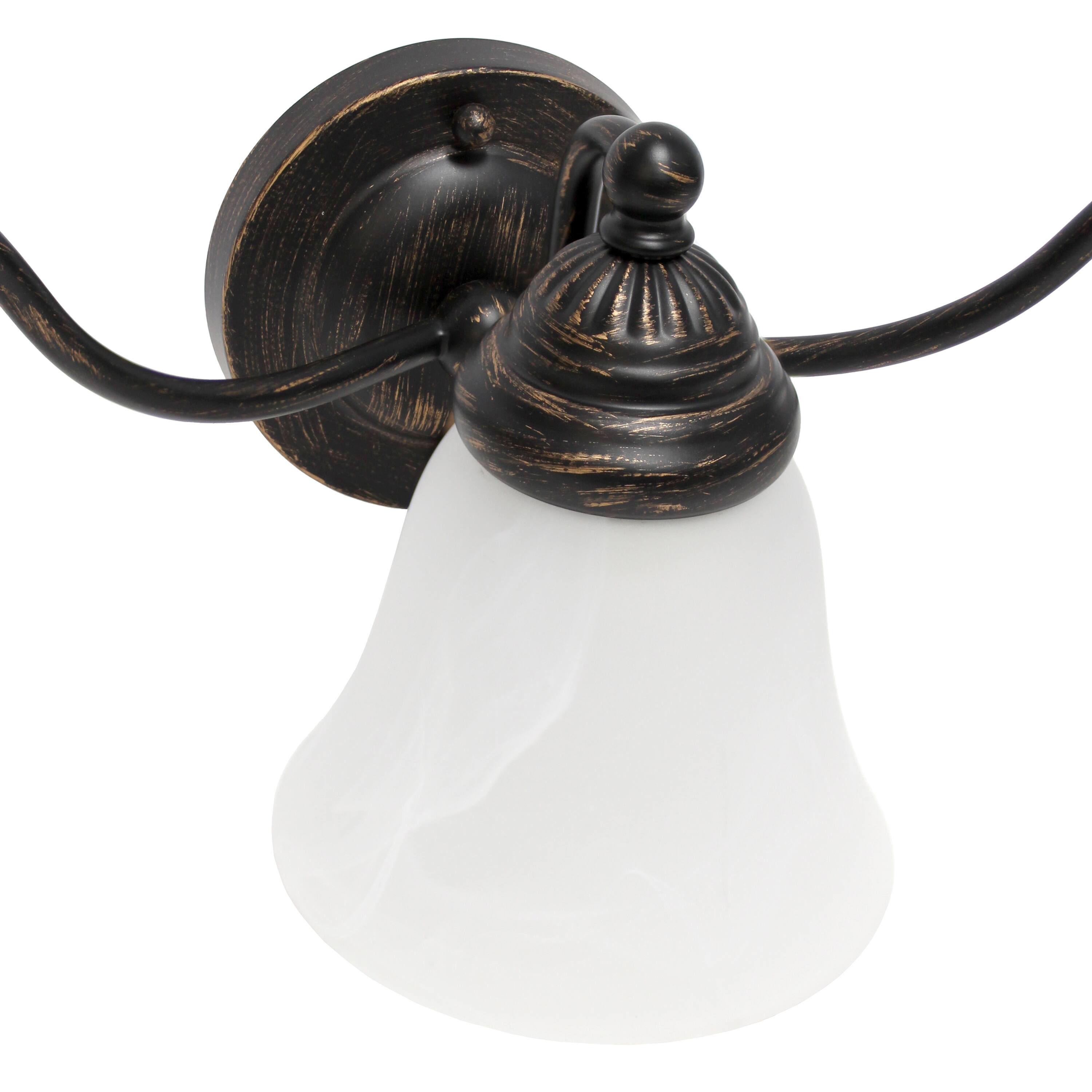 Lalia Home Essentix Oil Rubbed Bronze 3 Light Alabaster Vanity