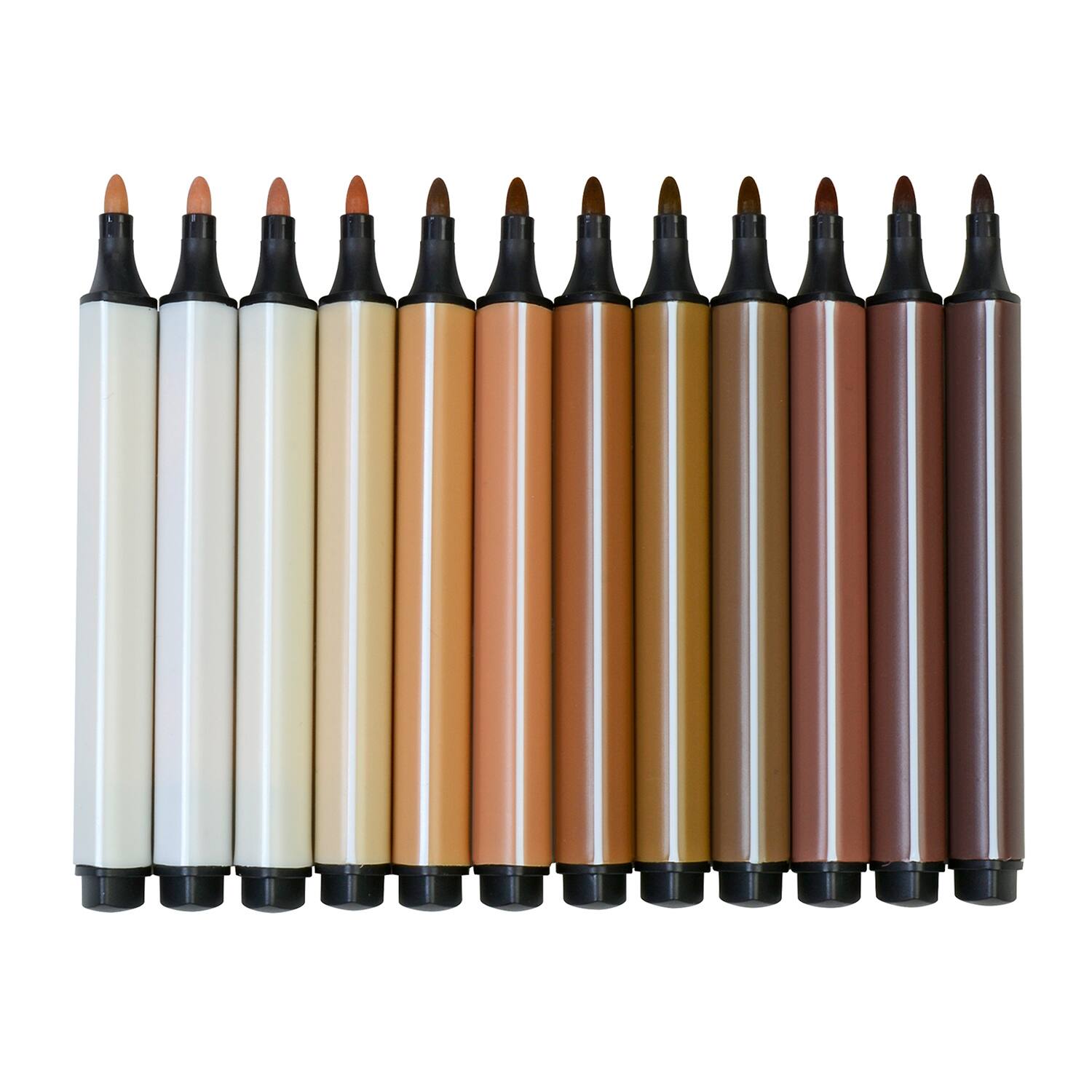 The Pencil Grip Magic Stix Triangular Global Skin Tone Washable Markers, 6 Packs of 12