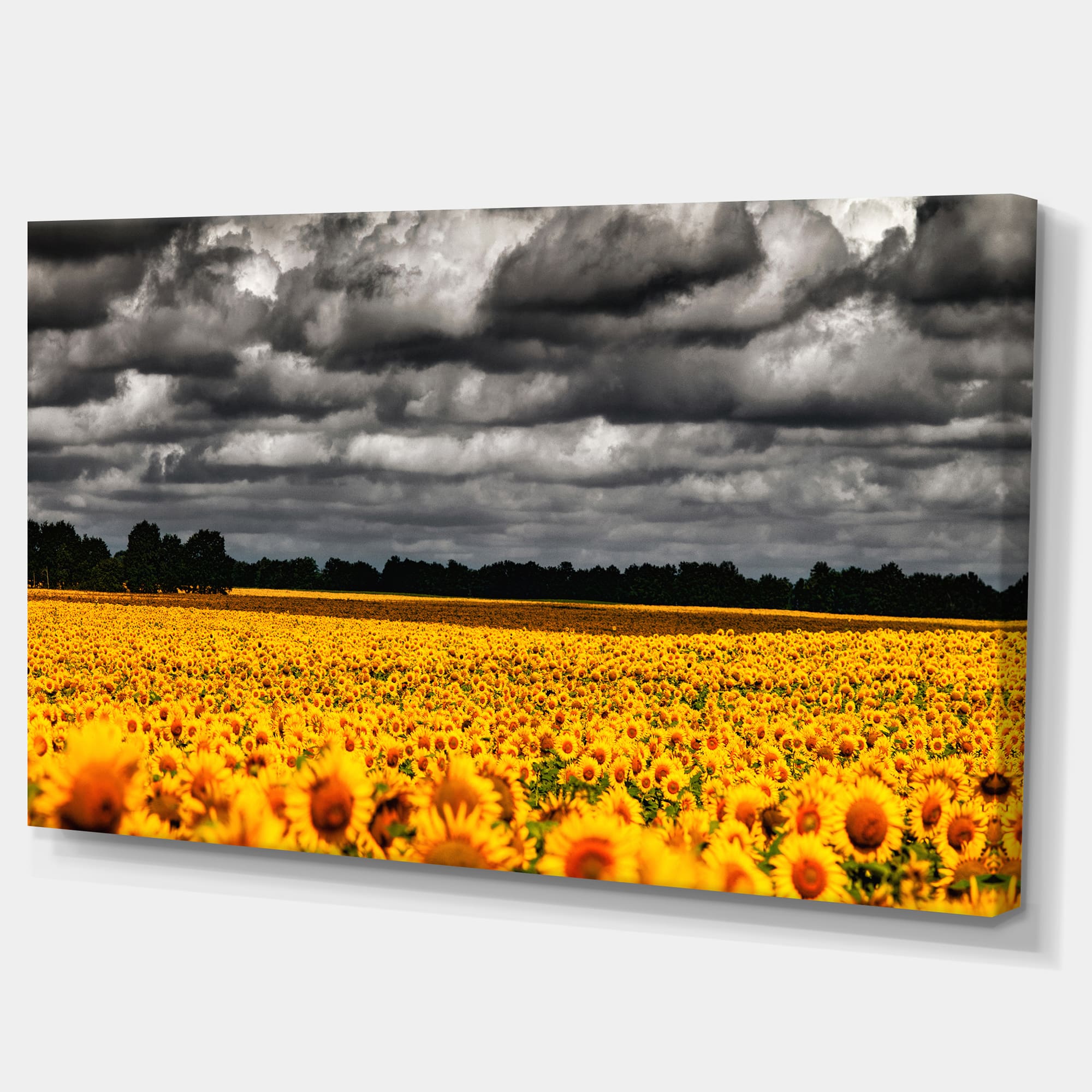 Designart - Van Gogh Summer with Clouds - Landscape Artwork Canvas