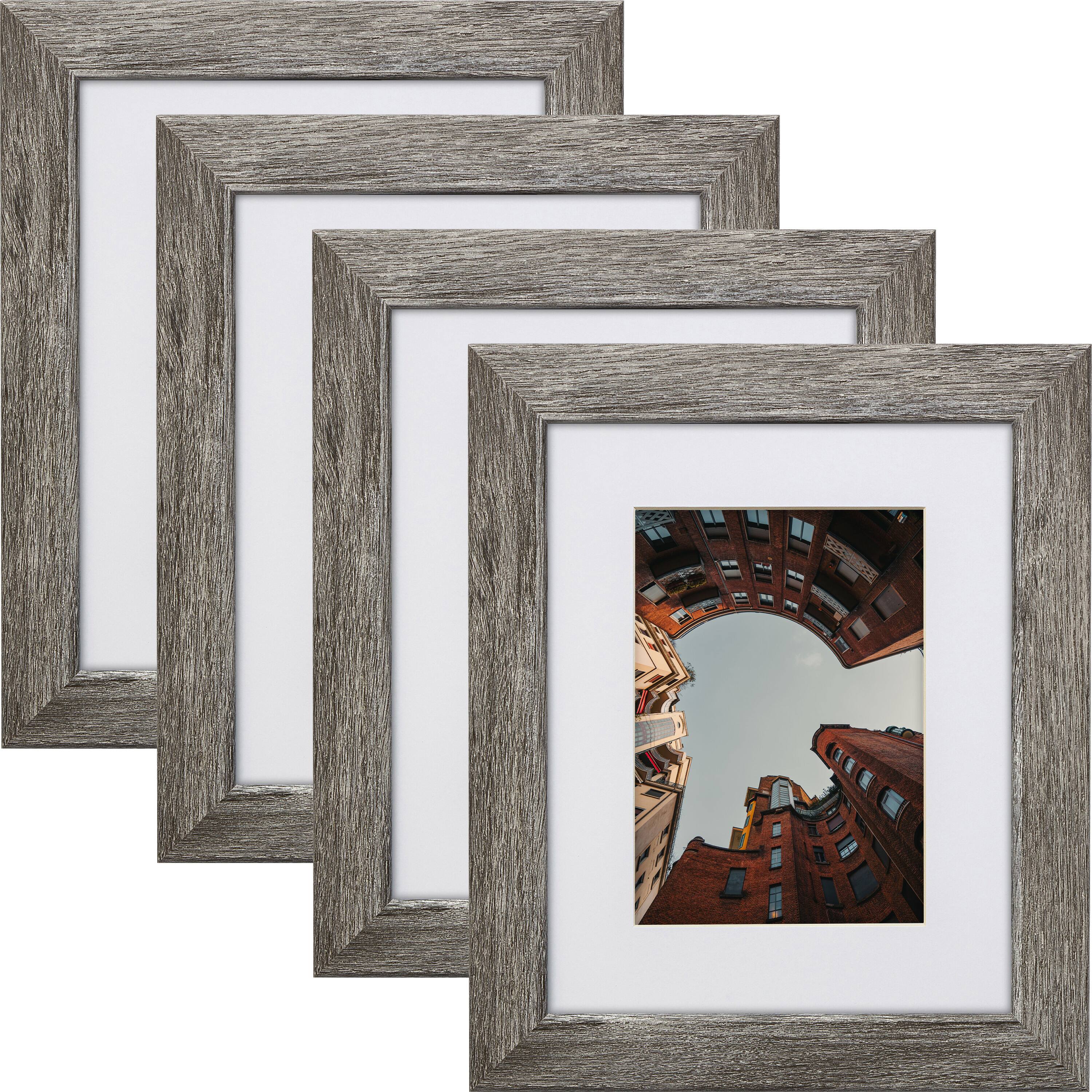 Craig Frames 4 Pack: Bauhaus 125 Barnwood Gray Picture Frame with Mat
