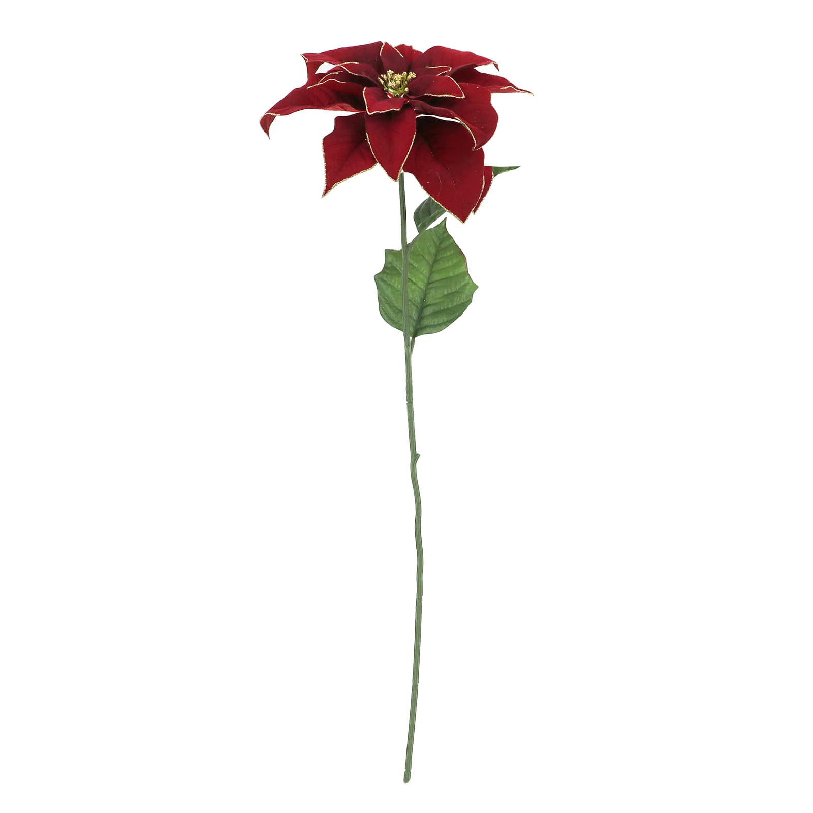 28&#x22; Burgundy with Gold Edges Poinsettia Stem by Ashland&#xAE;