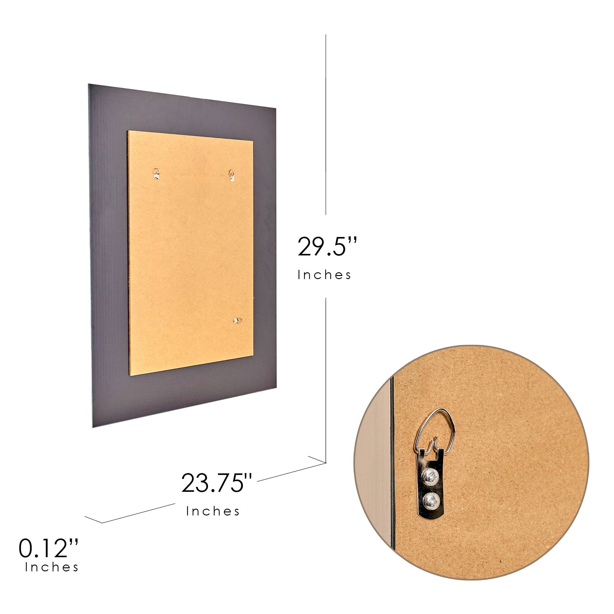 Head West Traditional Brushed Nickel Framed Wall Vanity Mirror - 24&#x22; x 30&#x22;