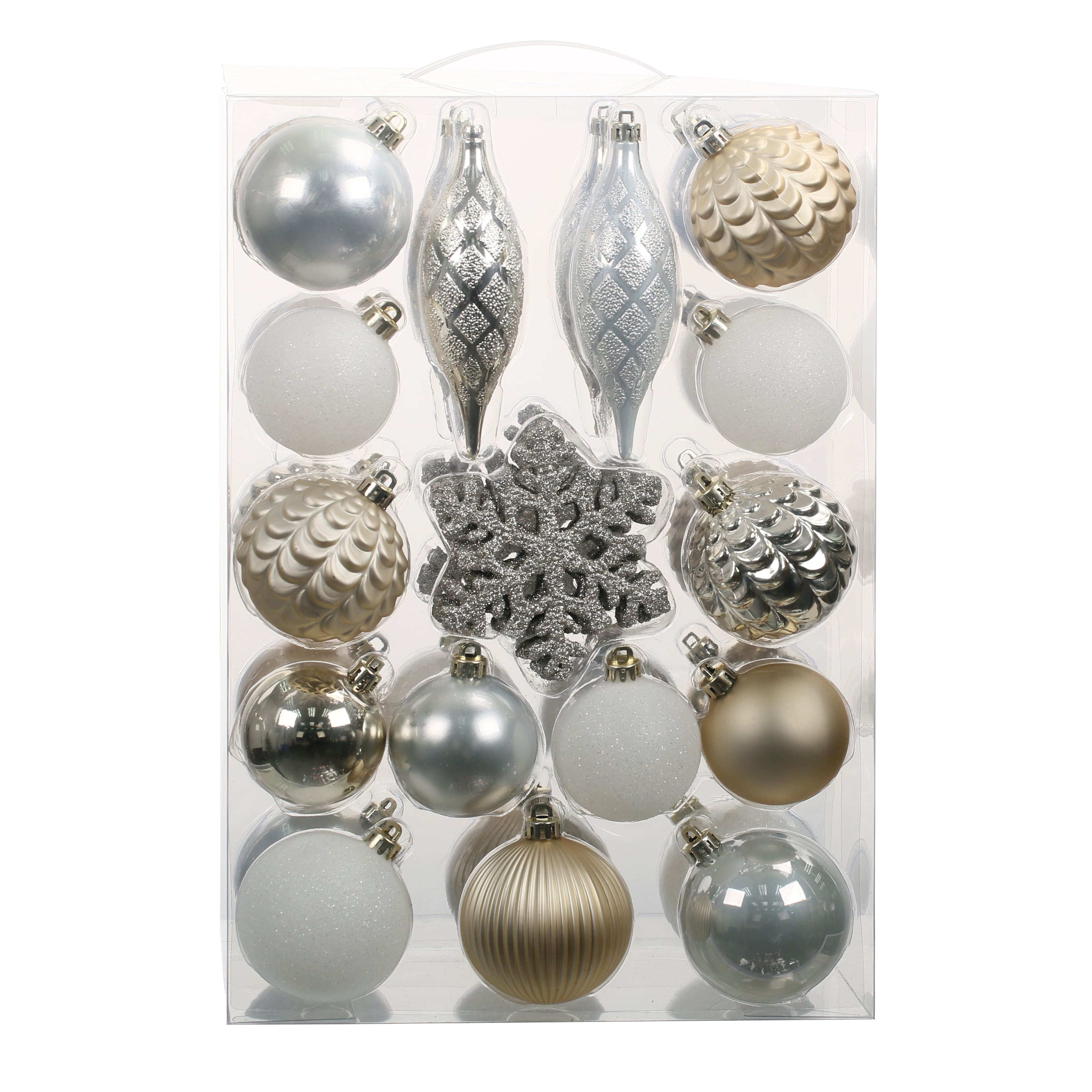 40 Pack Champagne Mixed Shatterproof Ornaments by Ashland&#xAE;