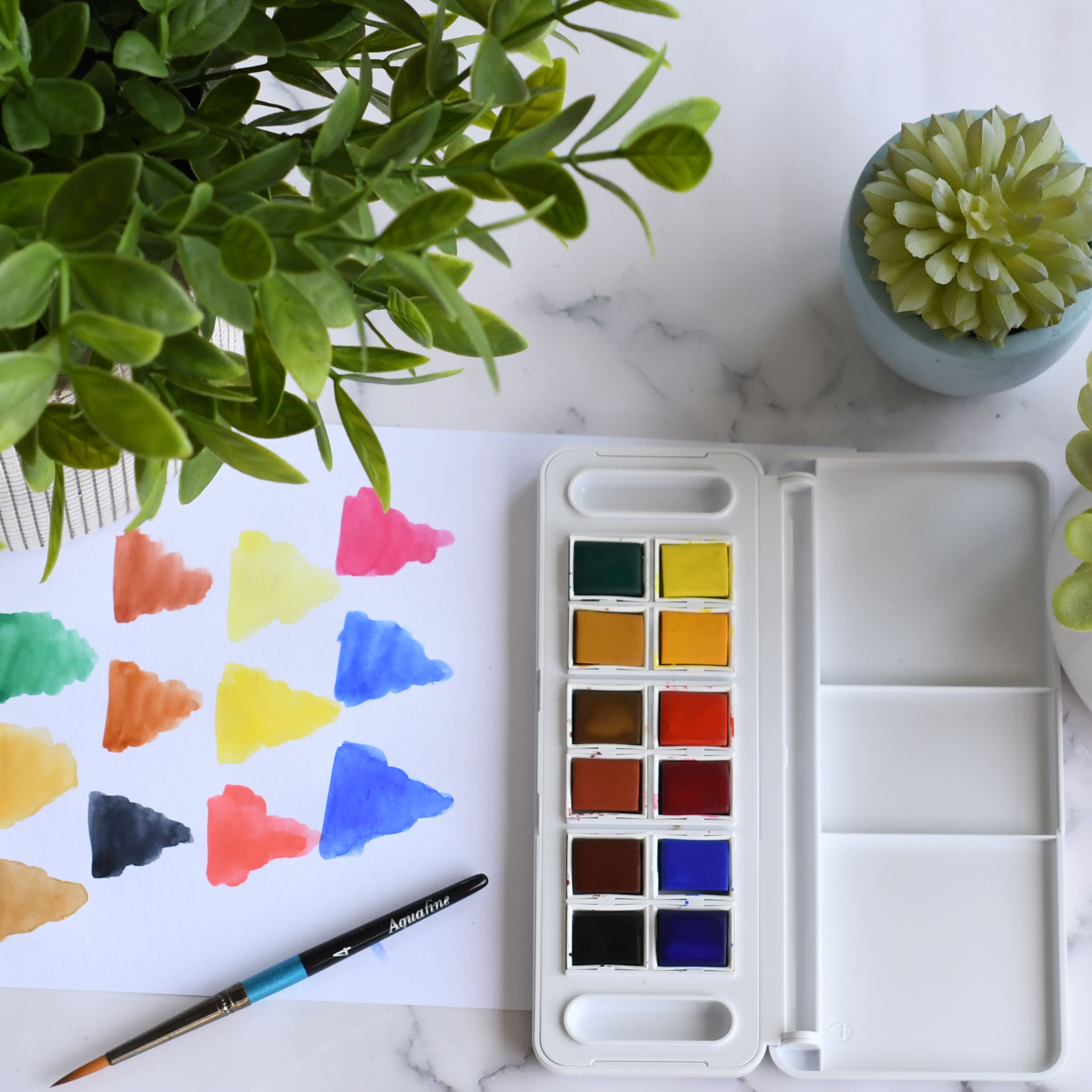 Daler-Rowney® Aquafine 12 Colour Watercolour Paint Travel Set