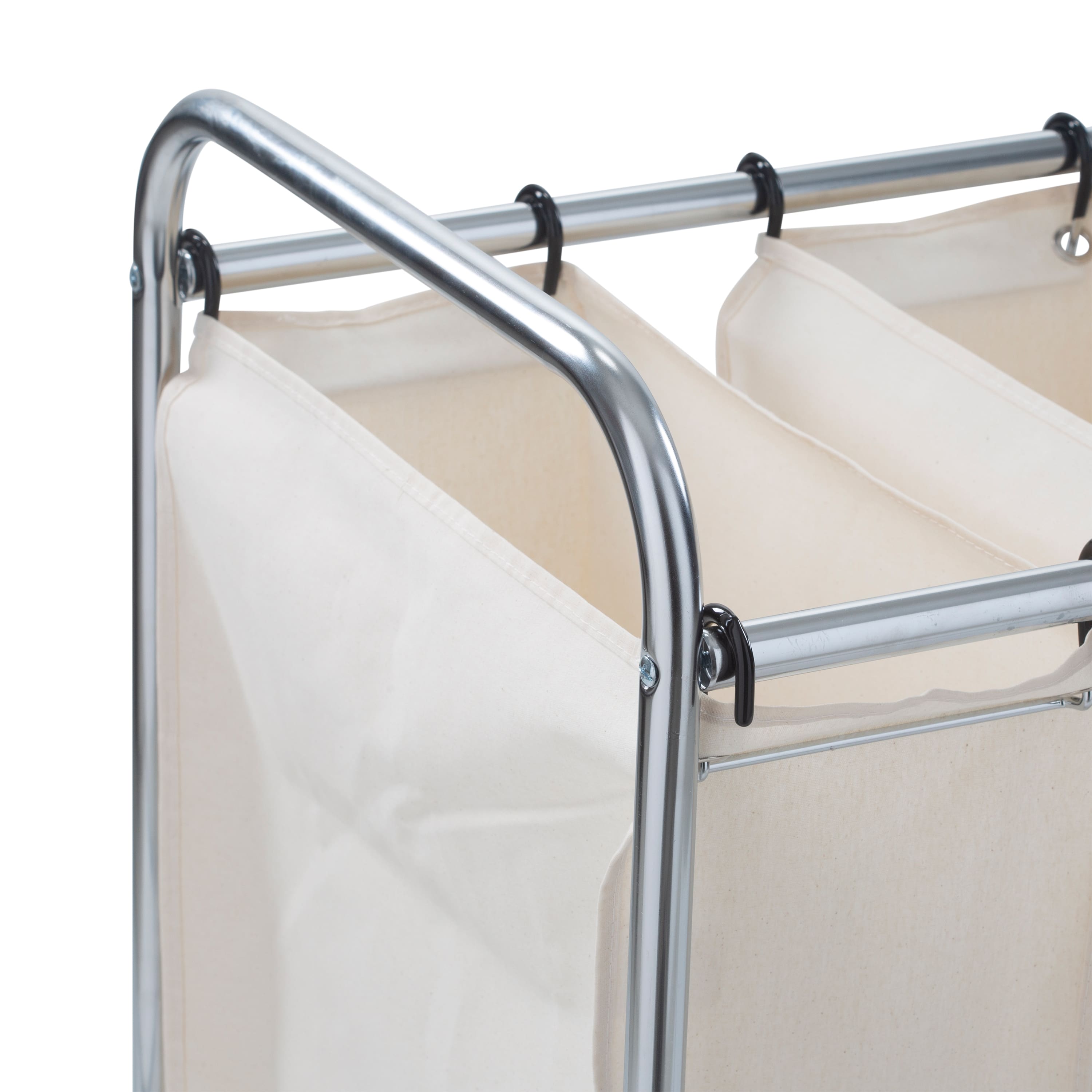 Organize It All 3 Section Laundry Sorter Basket on Wheels