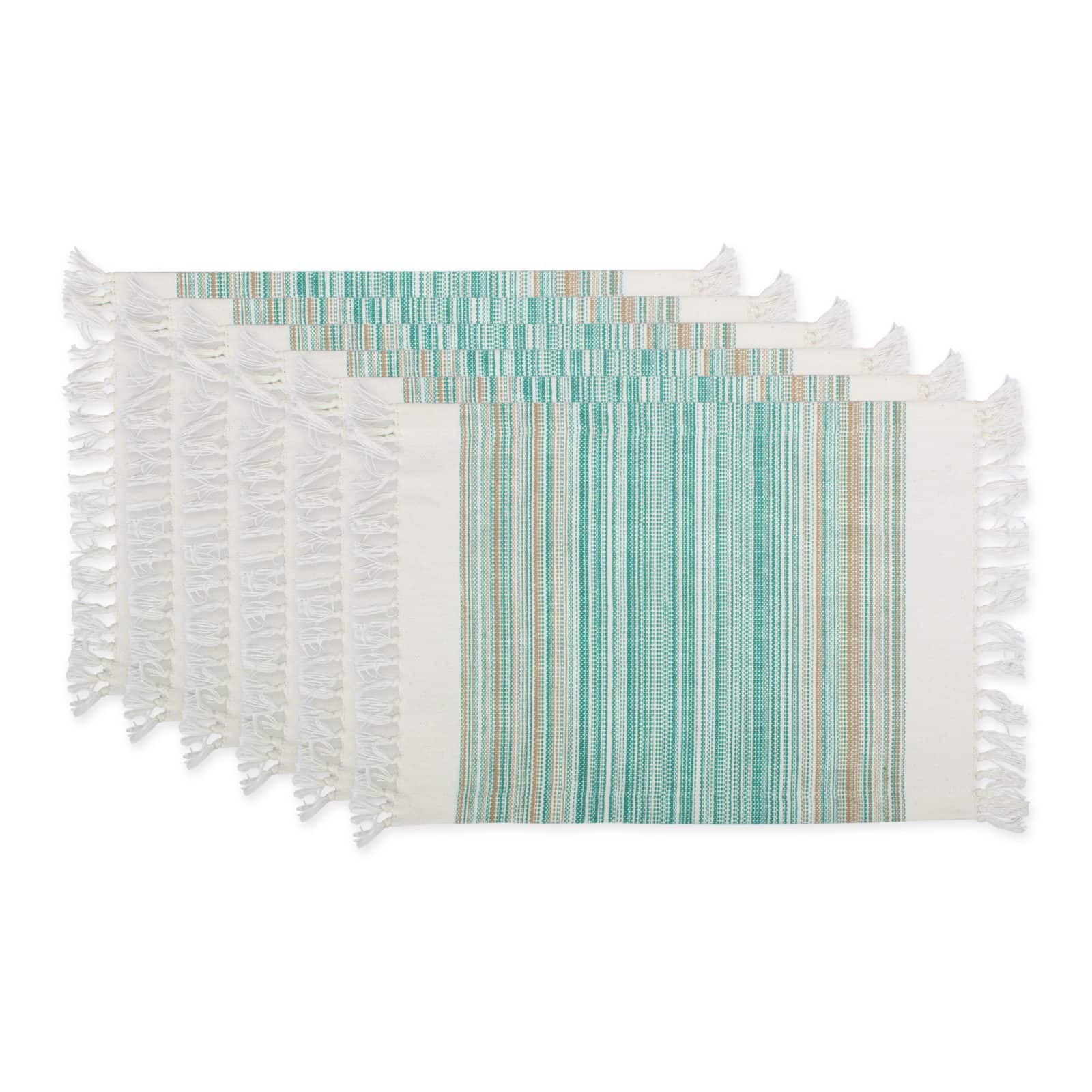 DII® 13" x 20" Fringed Striped Tabletoppers, 6ct.