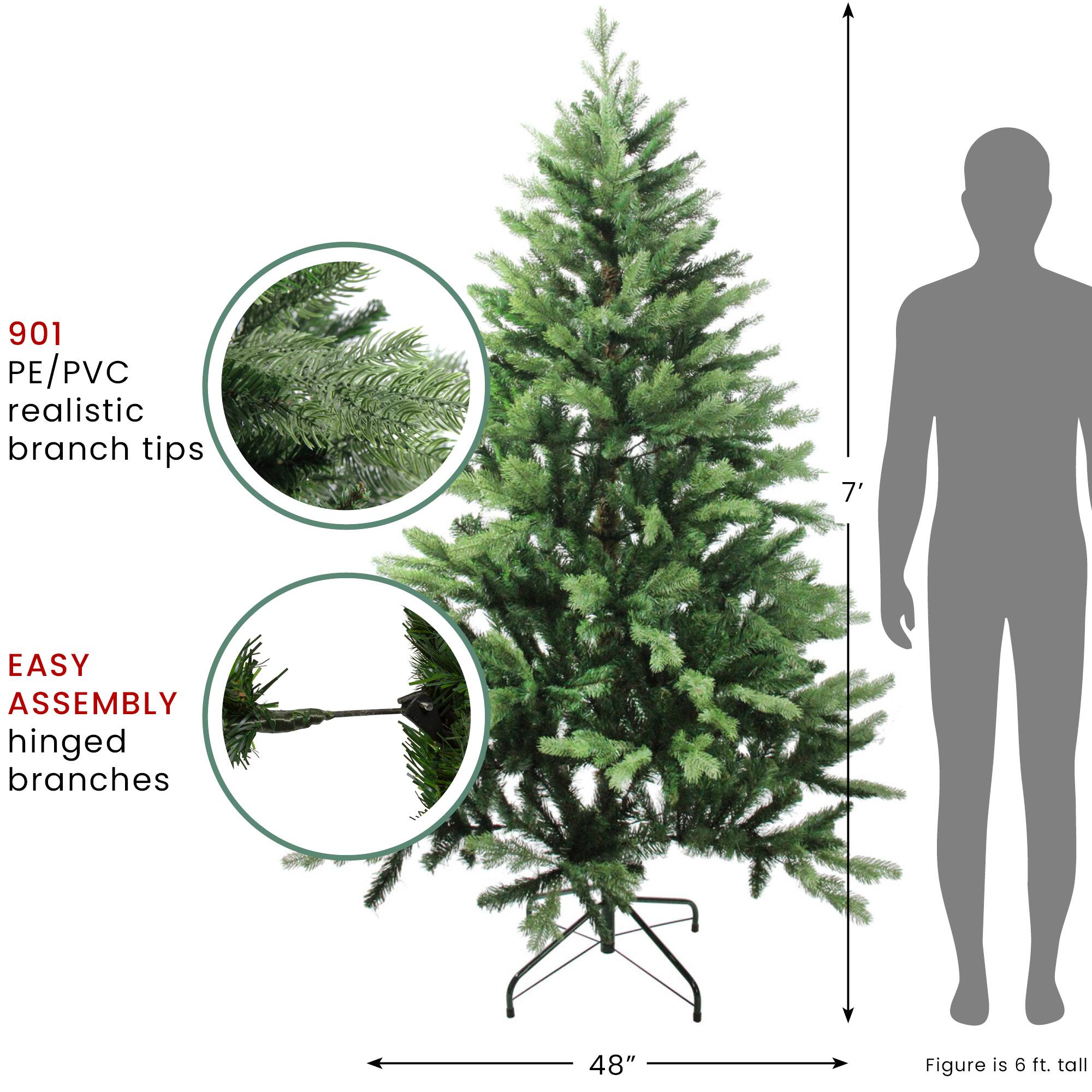 7ft. Unlit Real Touch&#x2122;&#xFE0F; Mixed Eden Pine Artificial Christmas Tree