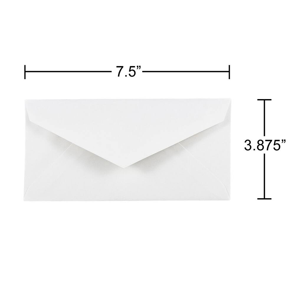 JAM Paper 3.875" x 7.5" White Monarch Commercial Envelopes