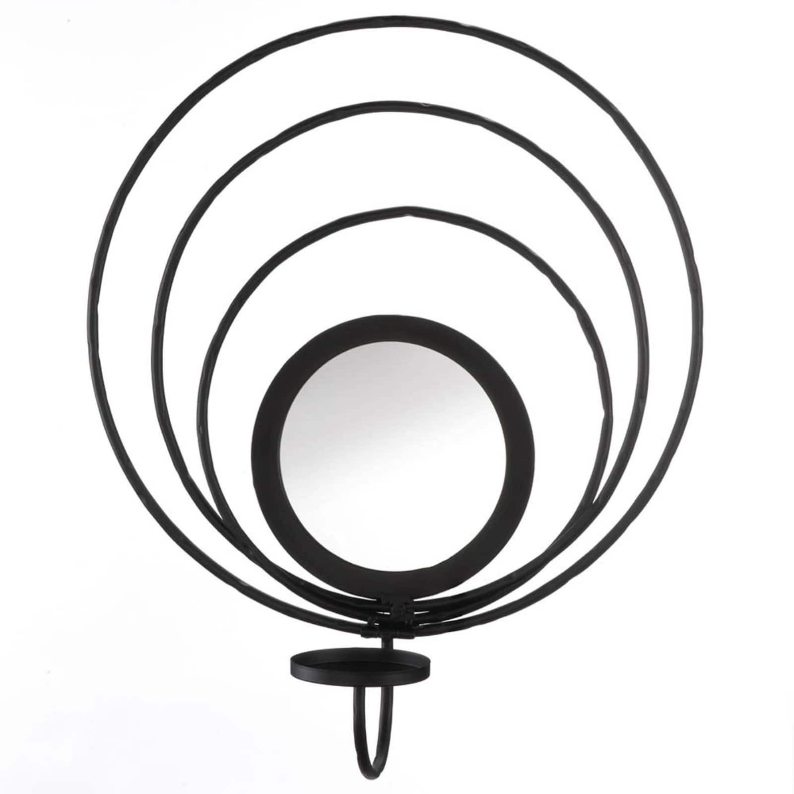 21&#x22; Circle Mirror Candle Wall Sconce