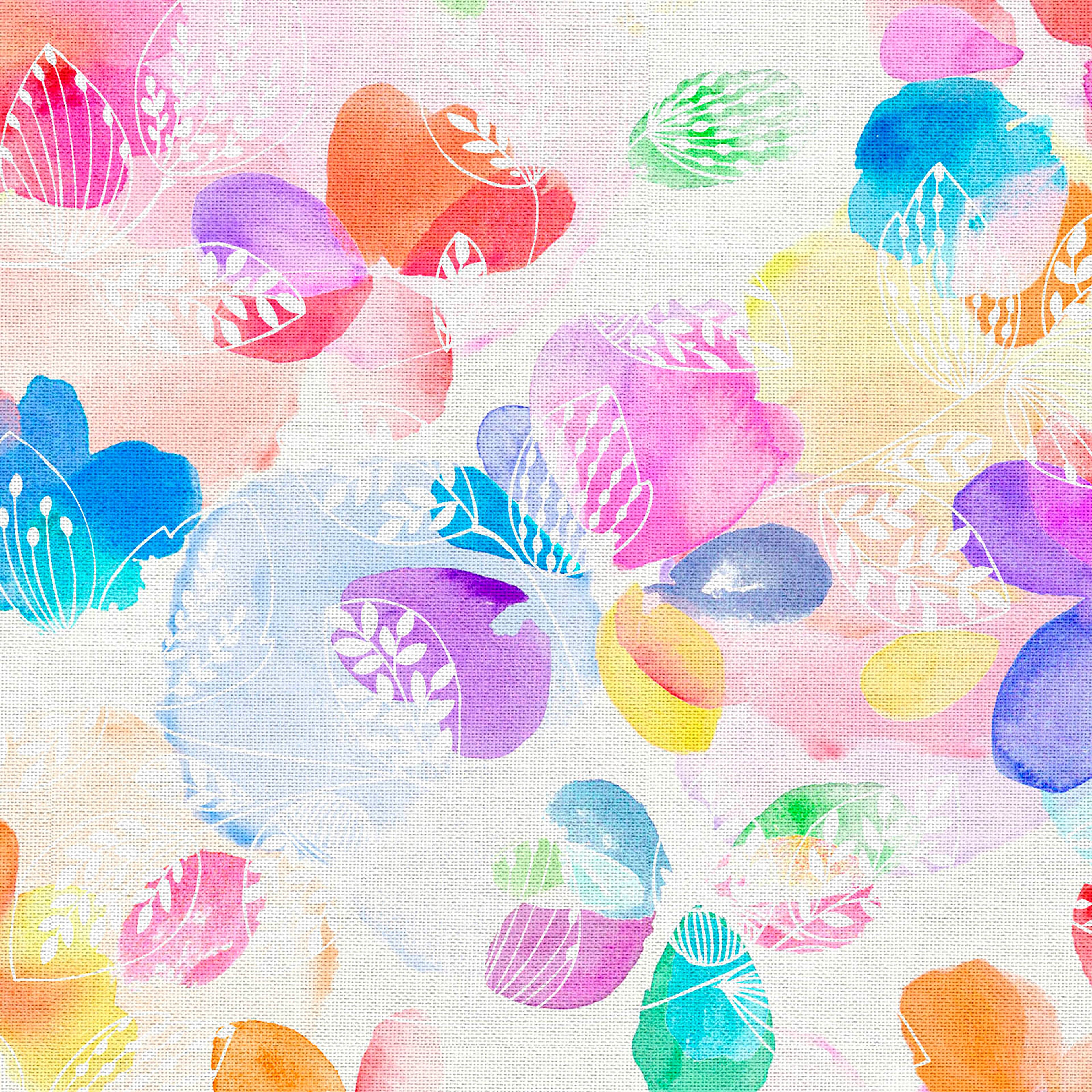 Fabric Editions Multicolor Abstract Foliage Cotton Fabric