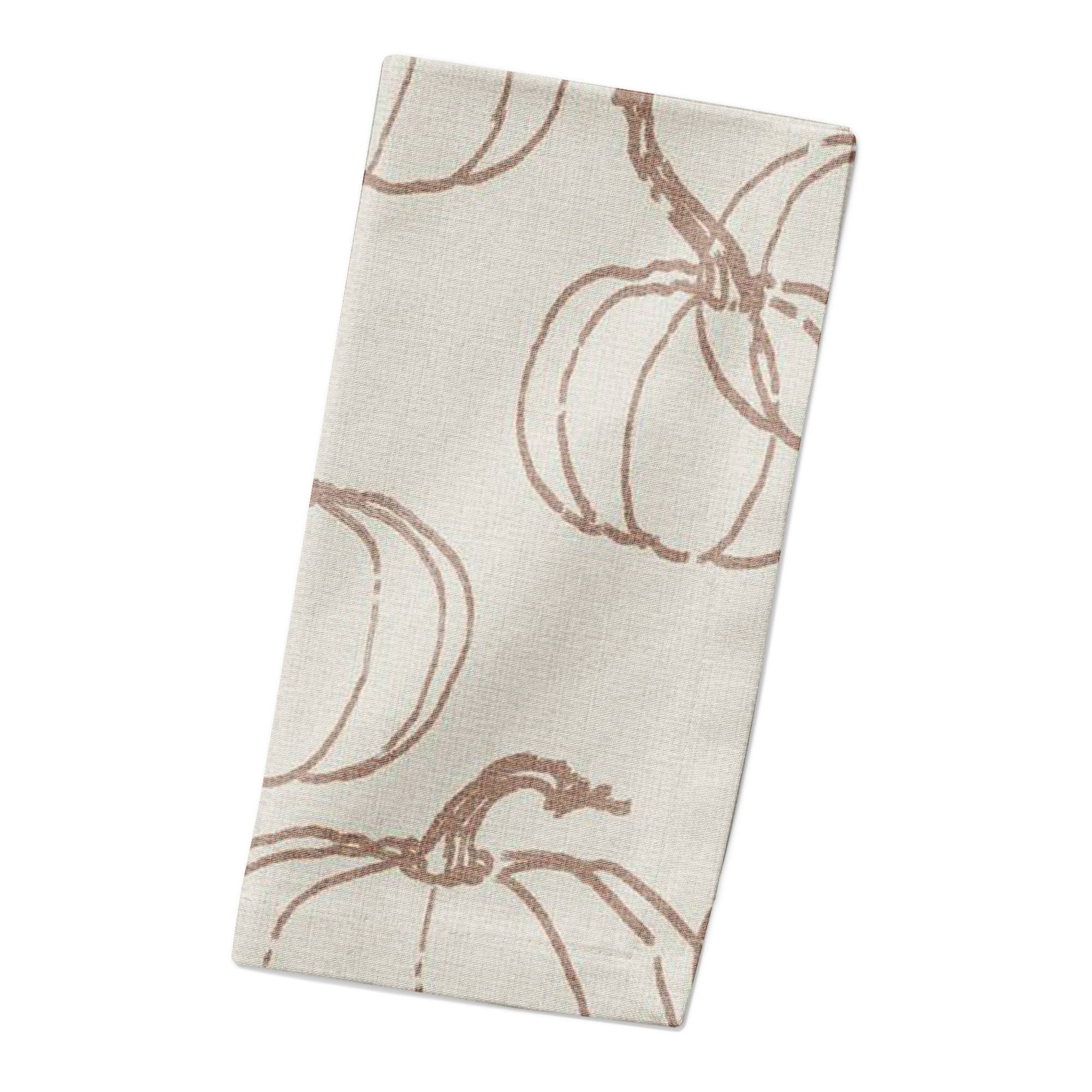 Dusty Rose Multi Pumpkin Pattern Cotton Twill Napkin