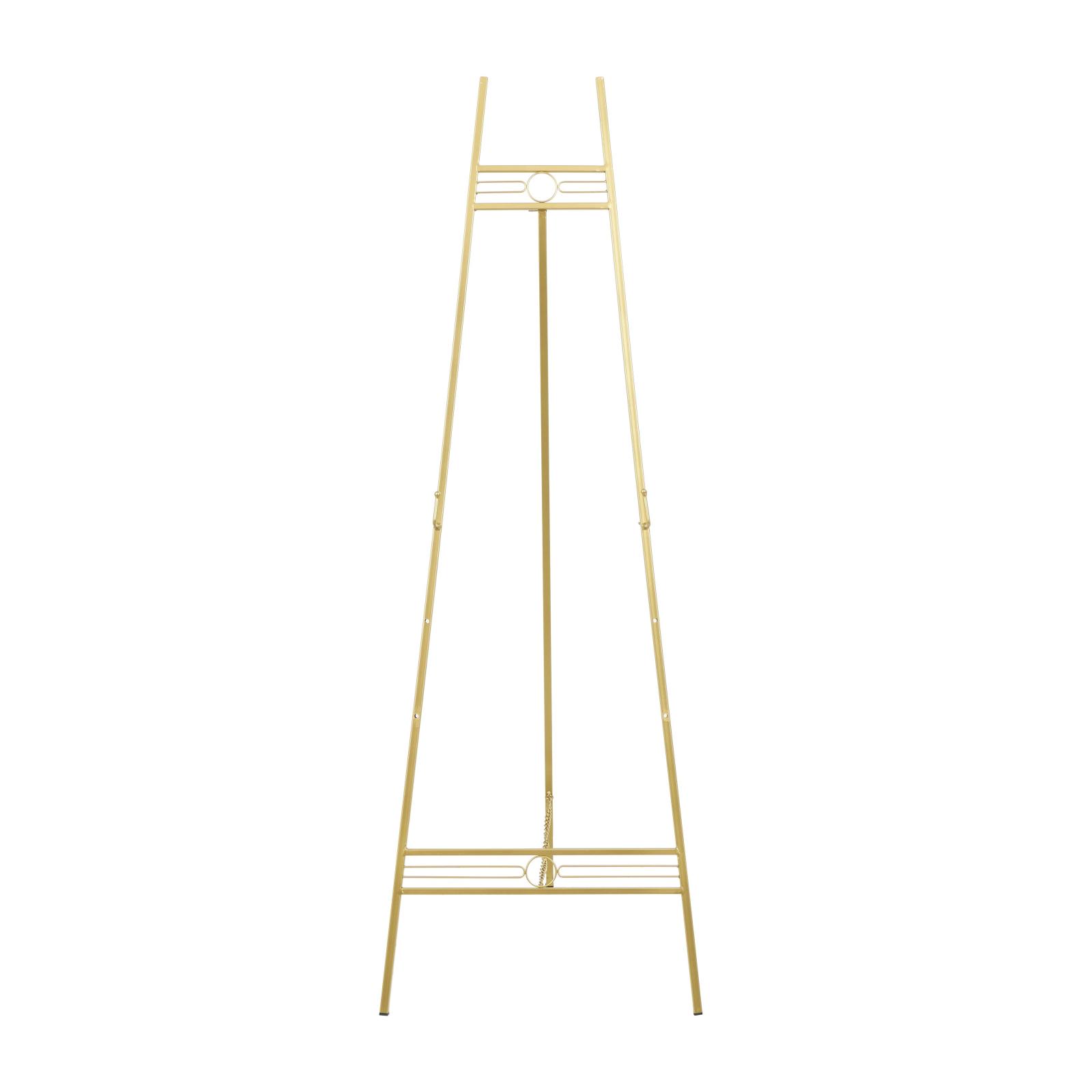 55.5&#x22; Gold Metal Geometric 3-Tier Display Easel