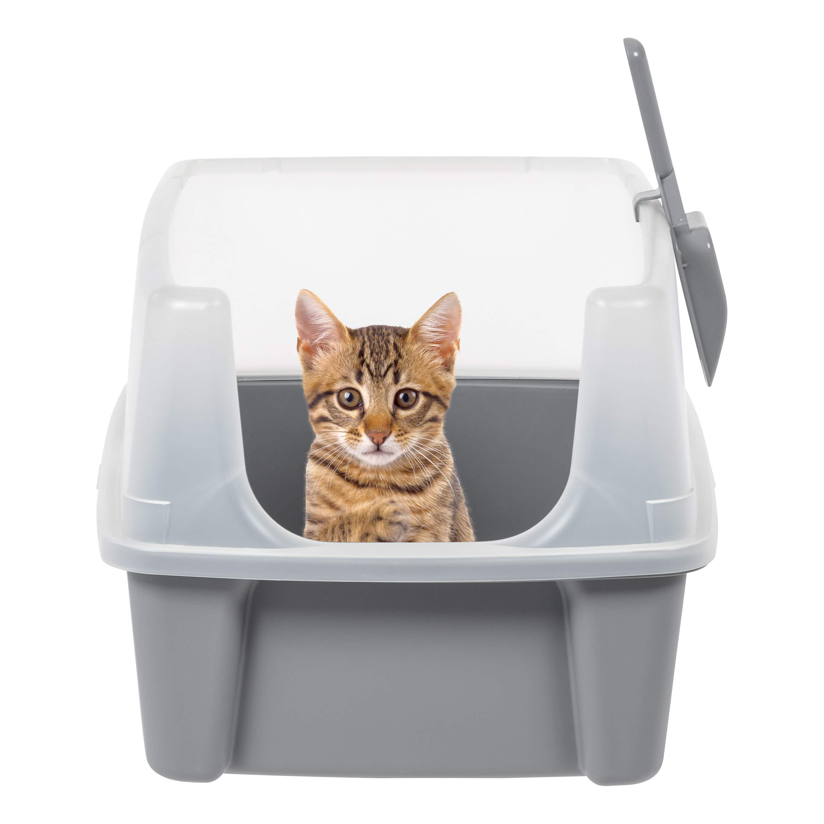 IRIS® 20qt. Gray Cat Litter Box with Open Lid