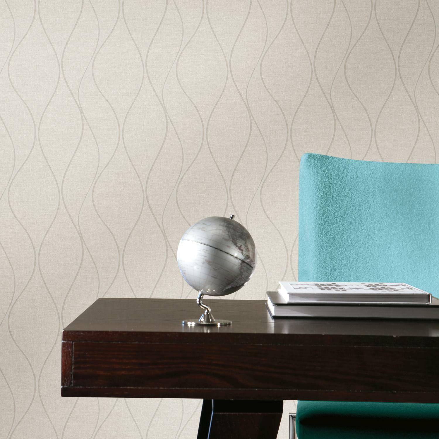 RoomMates Wave Ogee Peel & Stick Wallpaper