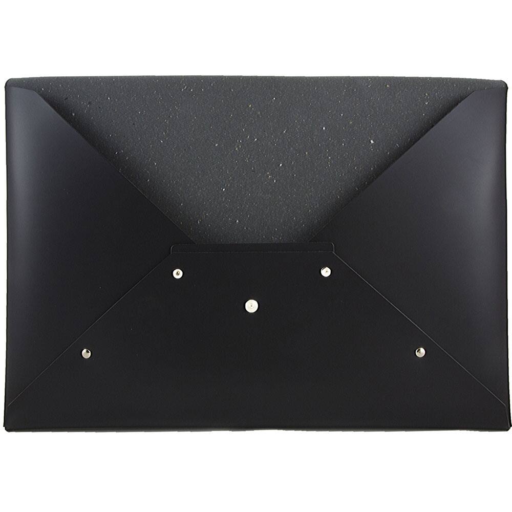 JAM Paper Black Legal Size Italian Leather Portfolio with Snap Closure