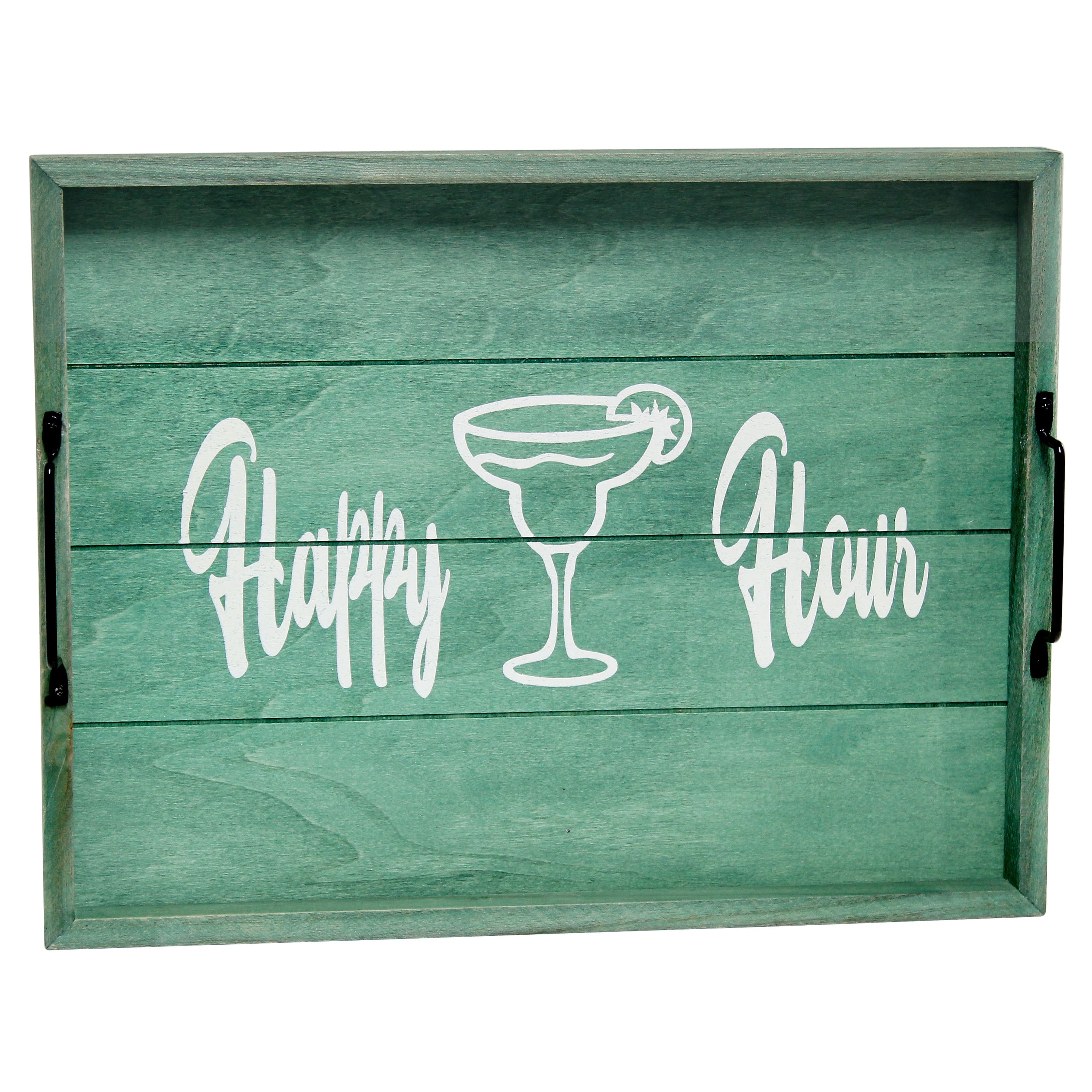 Elegant Designs&#x2122; 15.5&#x22; Happy Hour Serving Tray with Handles