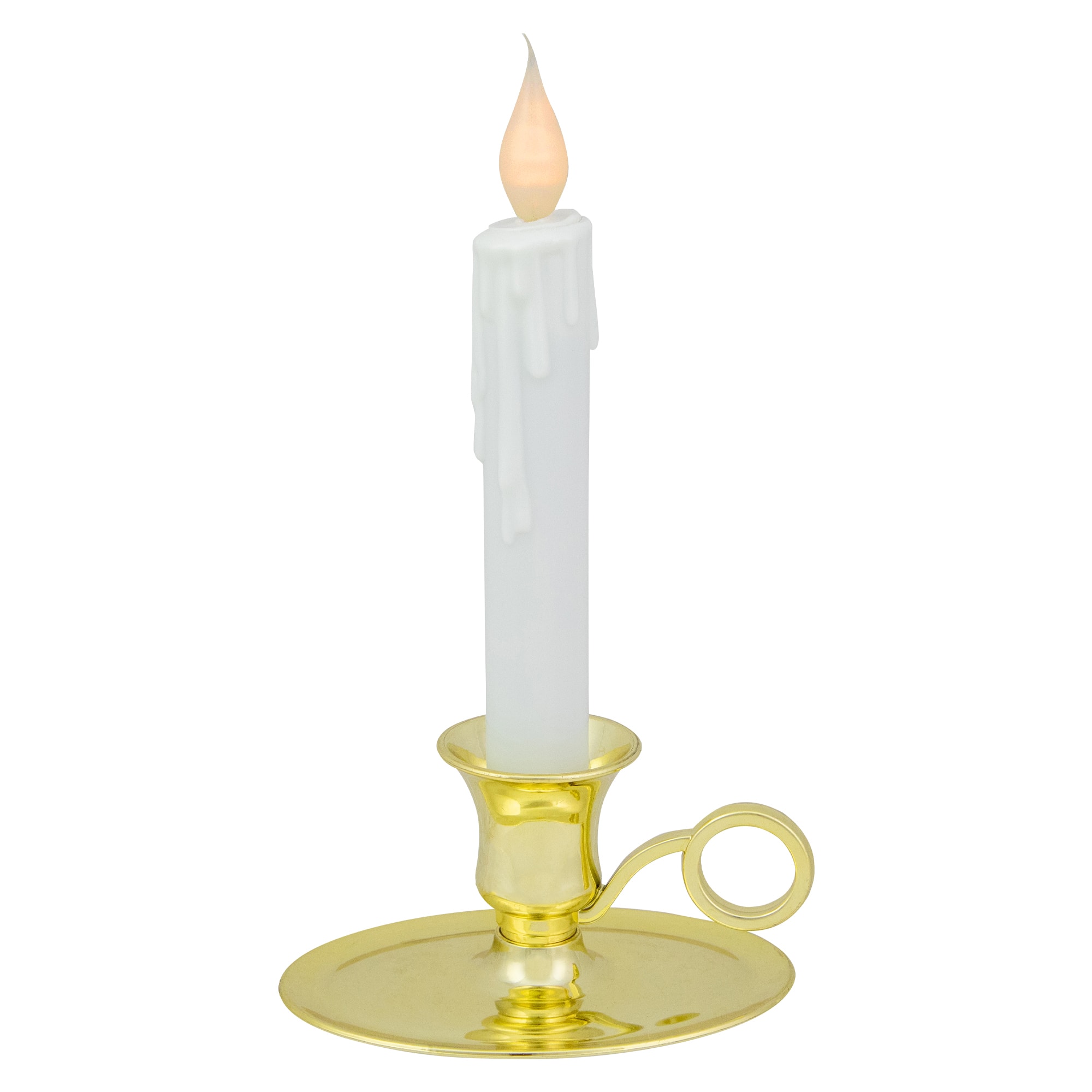 Lighted LED Window Candle with Oval Handle Base - 8" - Set of 4