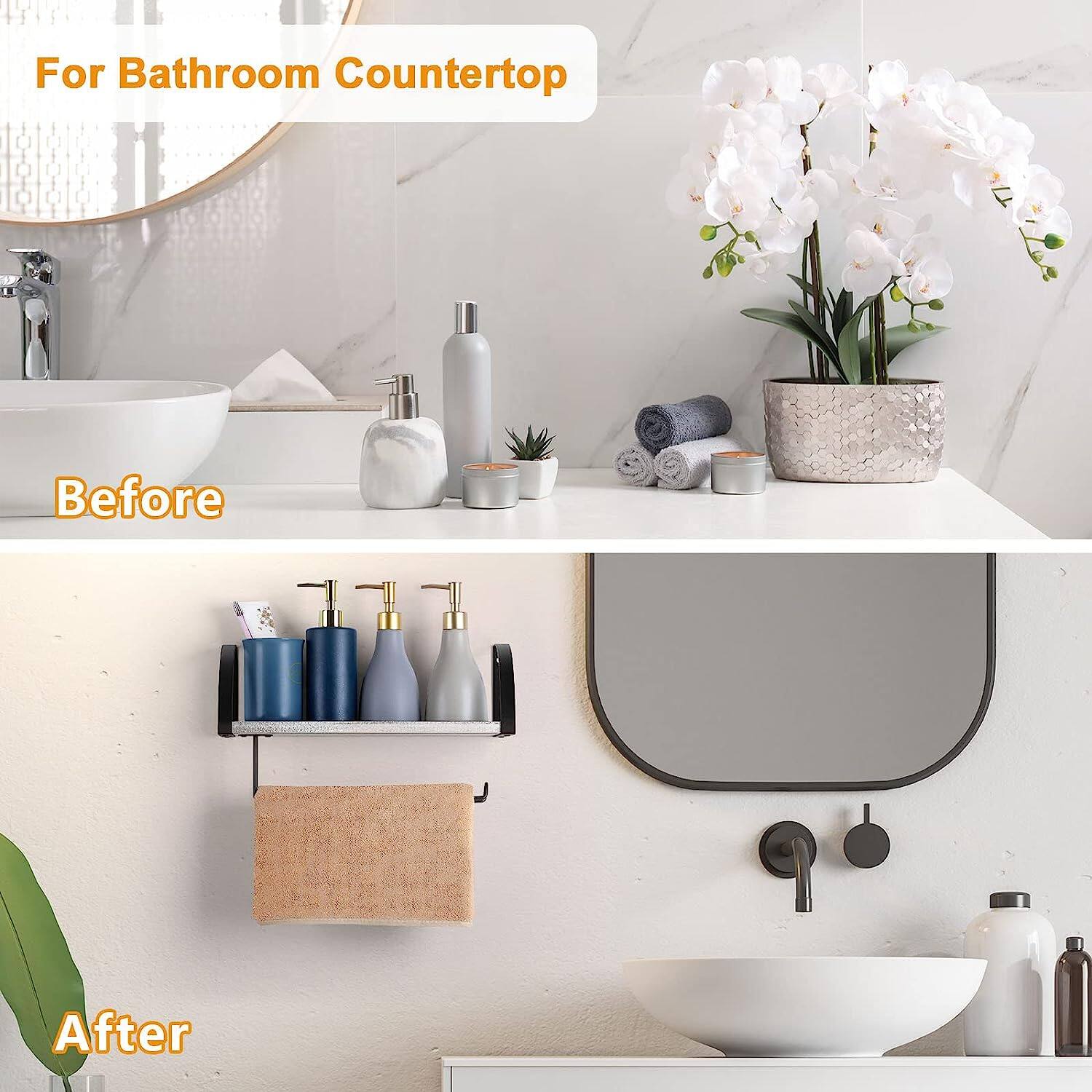 NEX&#x2122; 15&#x22; Wall Mounted Paper Towel Holder with Wood Shelf