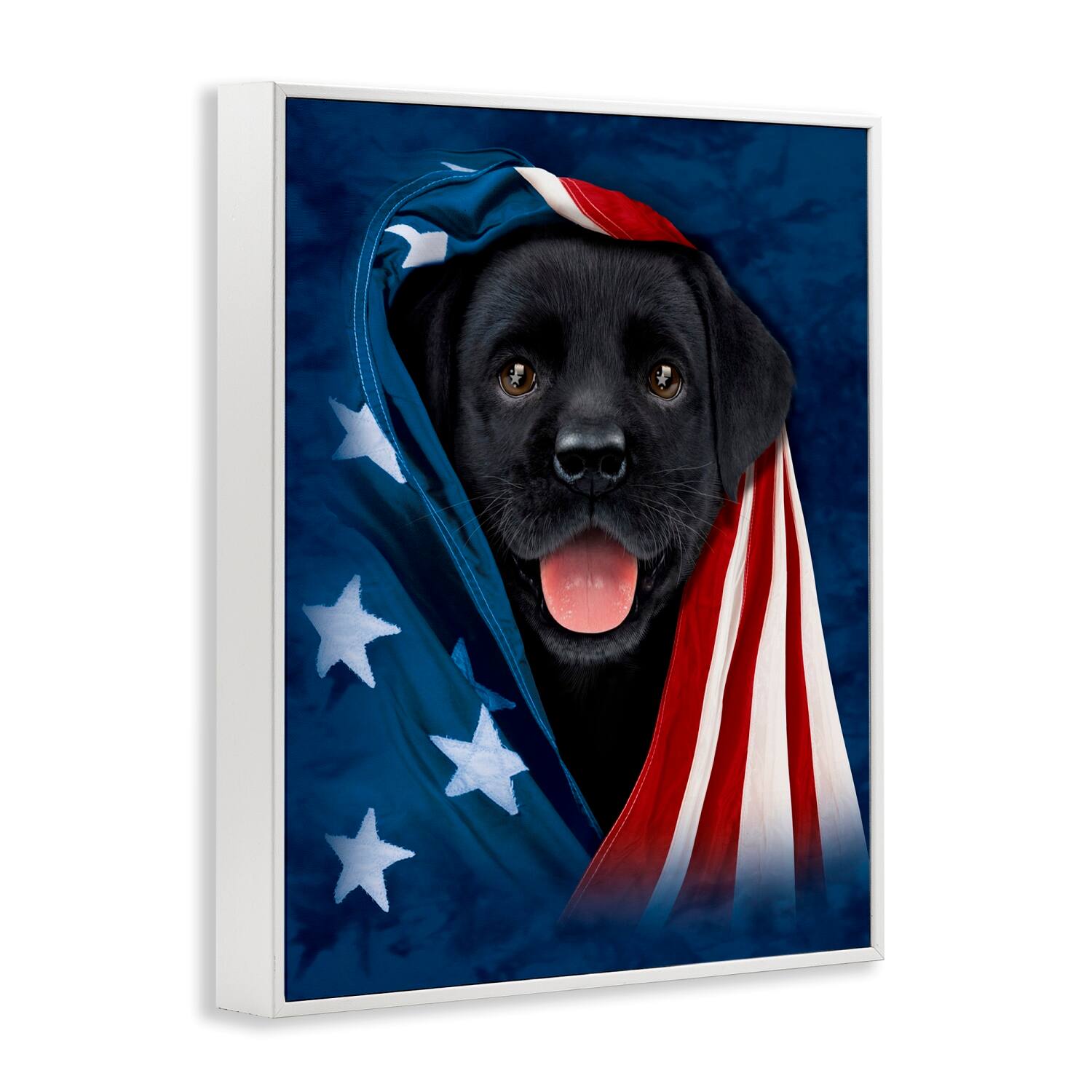 Stupell Industries Labrador & American Flag Framed Giclee Art