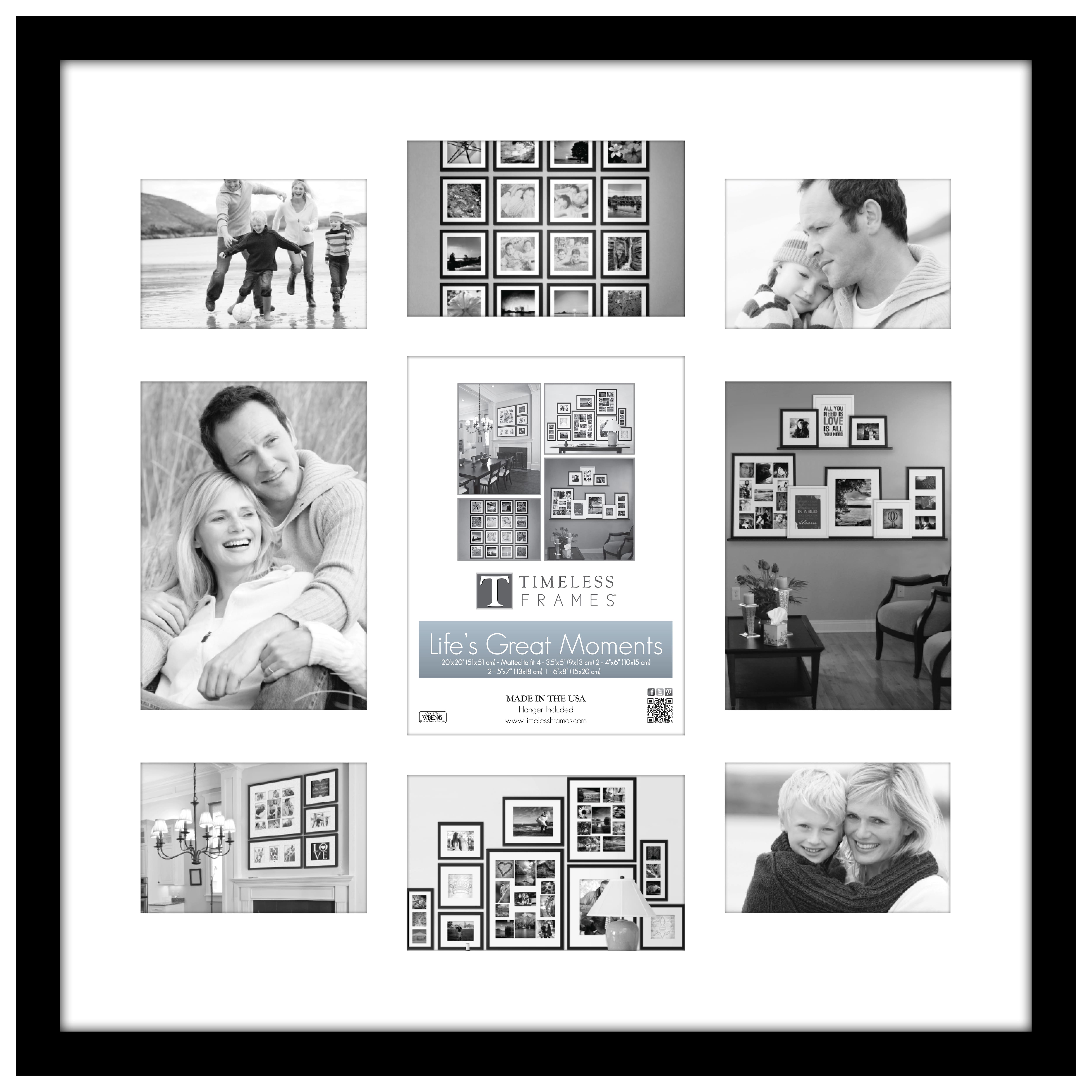 Timeless Frames&#xAE; 9 Opening Black Life&#x27;s Great Moments Collage Frame