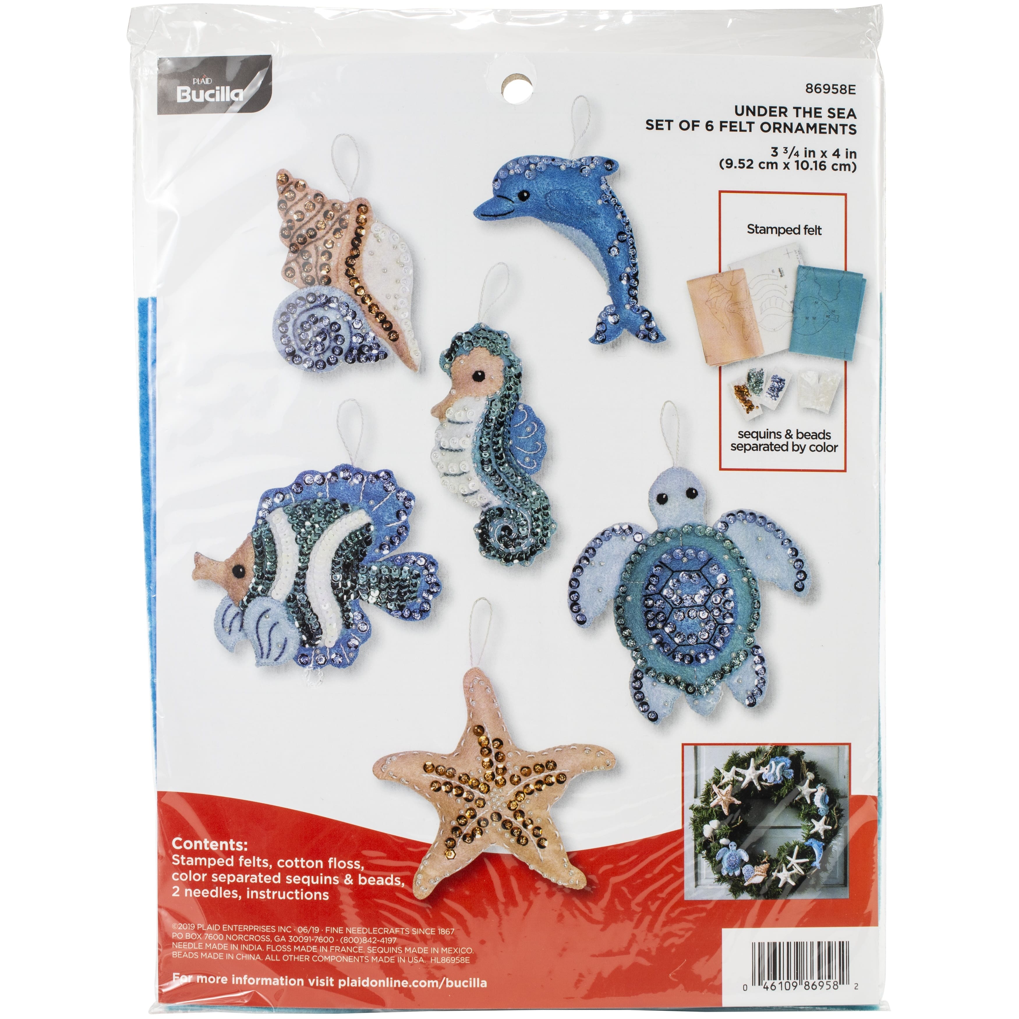 Bucilla® Under The Sea Felt Ornaments Applique Kit Set