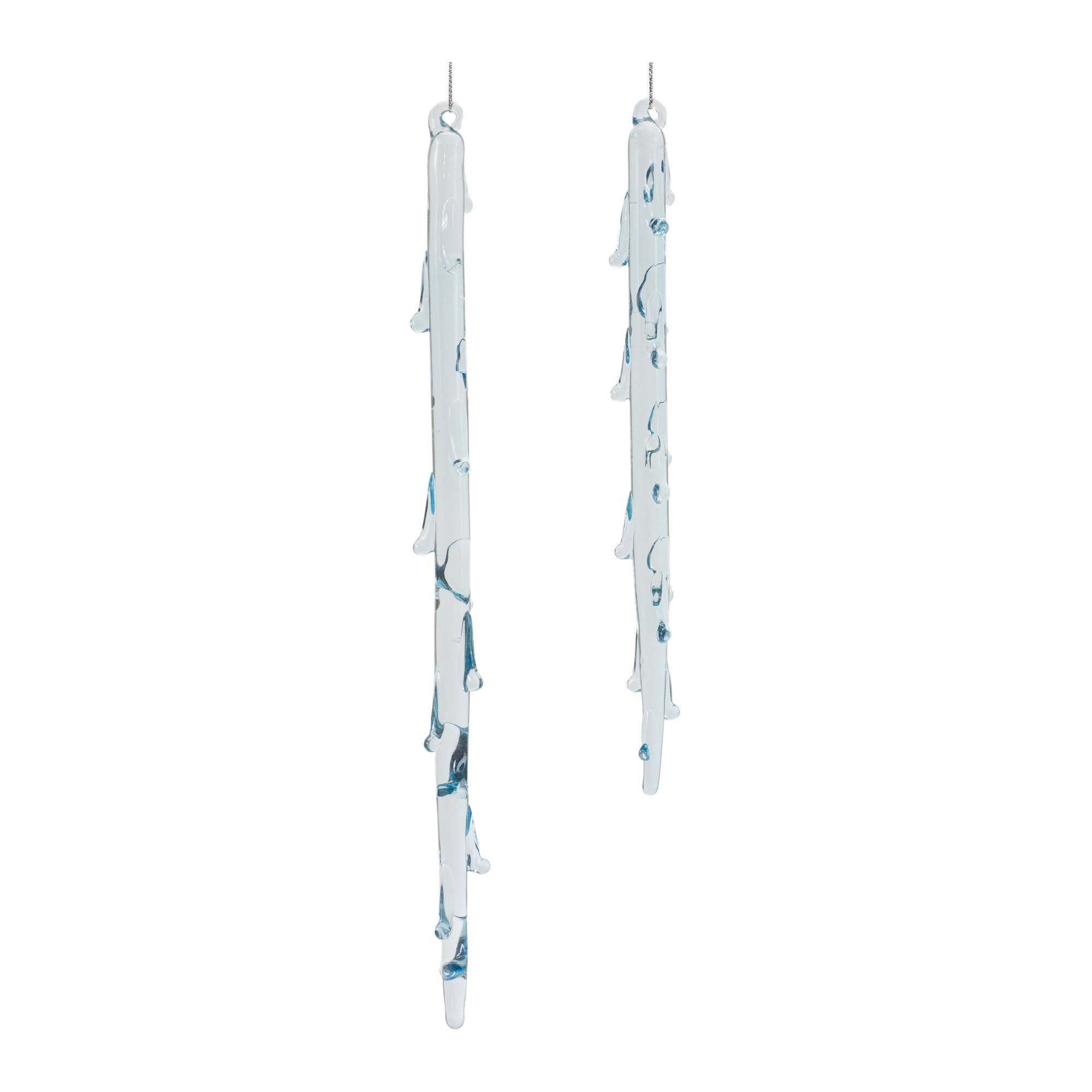 6ct. Assorted Melted Glass Icicle Drop Ornament Set
