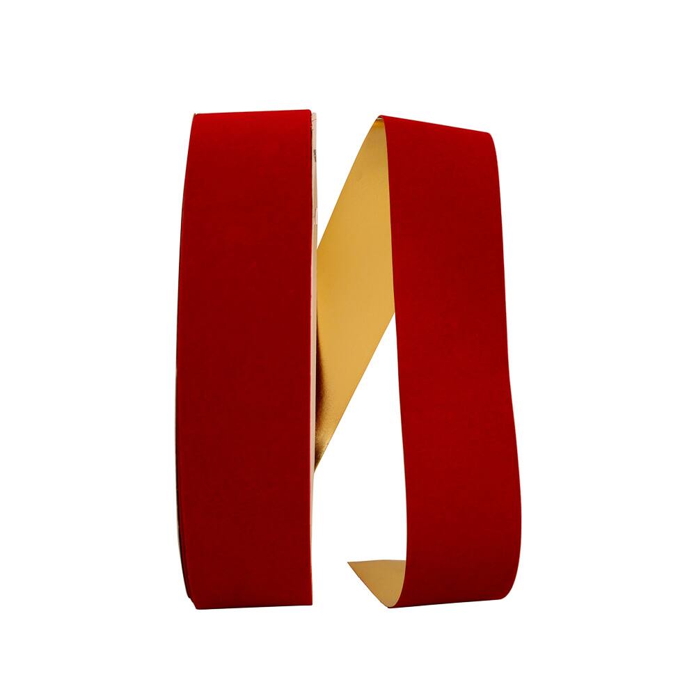 JAM Paper 2.5&#x22; x 100yd. Velvet Gold Back Ribbon