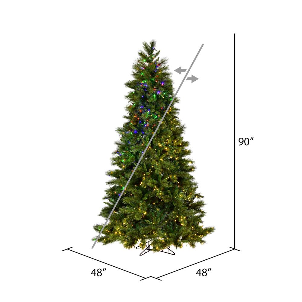 7.5ft. Pre-Lit Brighton Pine Artificial Christmas Tree, LED Color Changing Lights