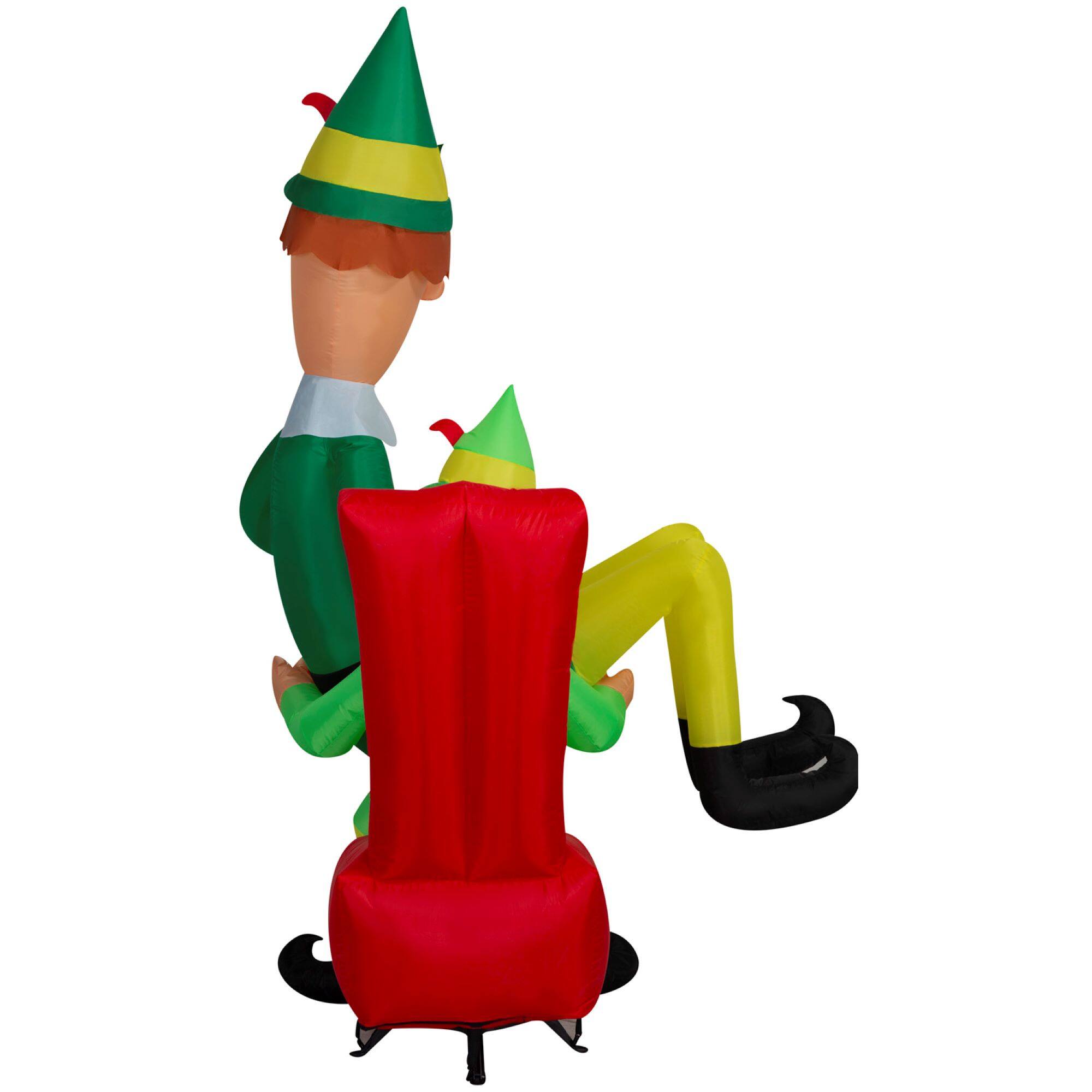 7ft. Airblown® Inflatable Christmas Buddy the Elf on Papa Elf's Lap