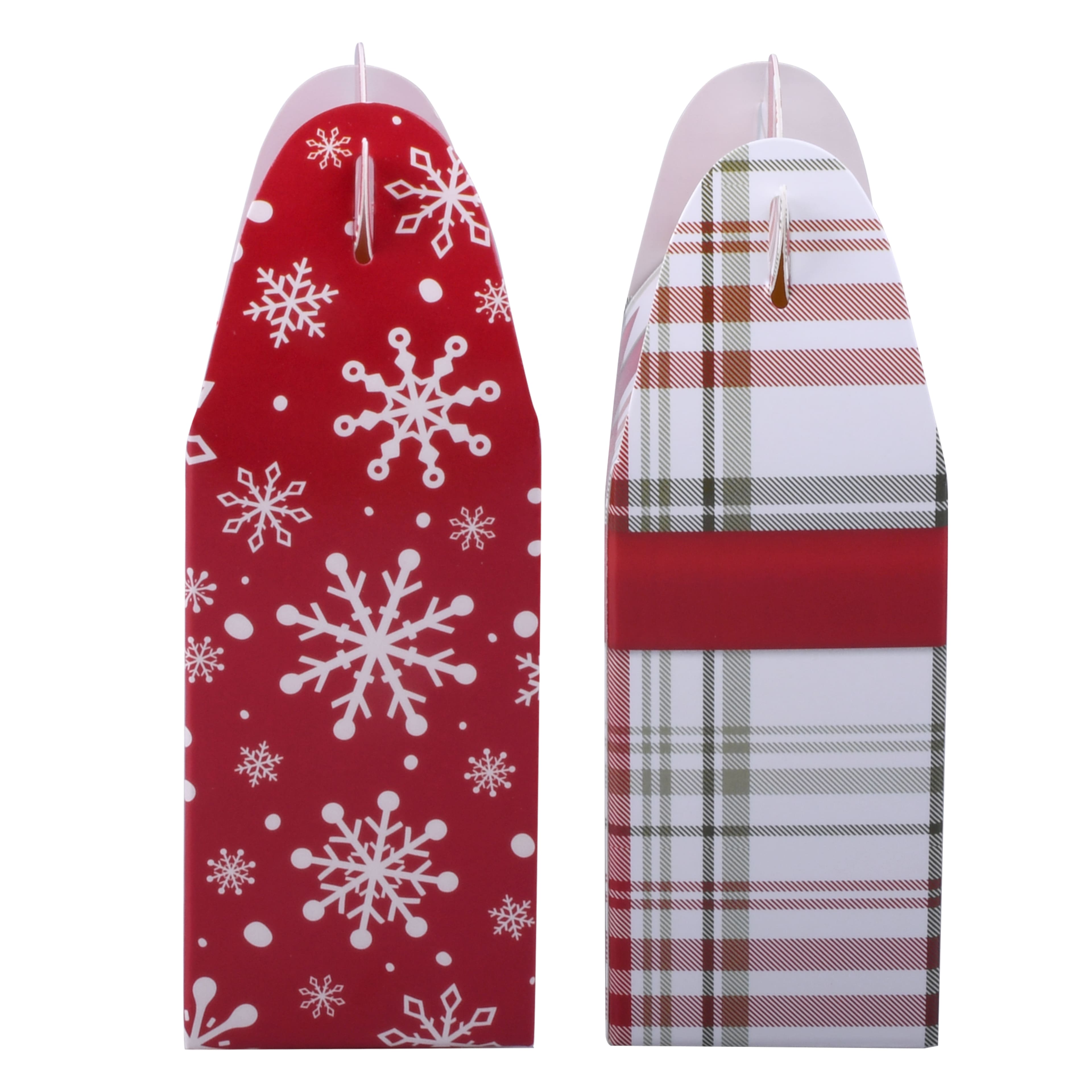 5&#x22; Snowflake &#x26; Plaid Treat Boxes by Celebrate It&#xAE;